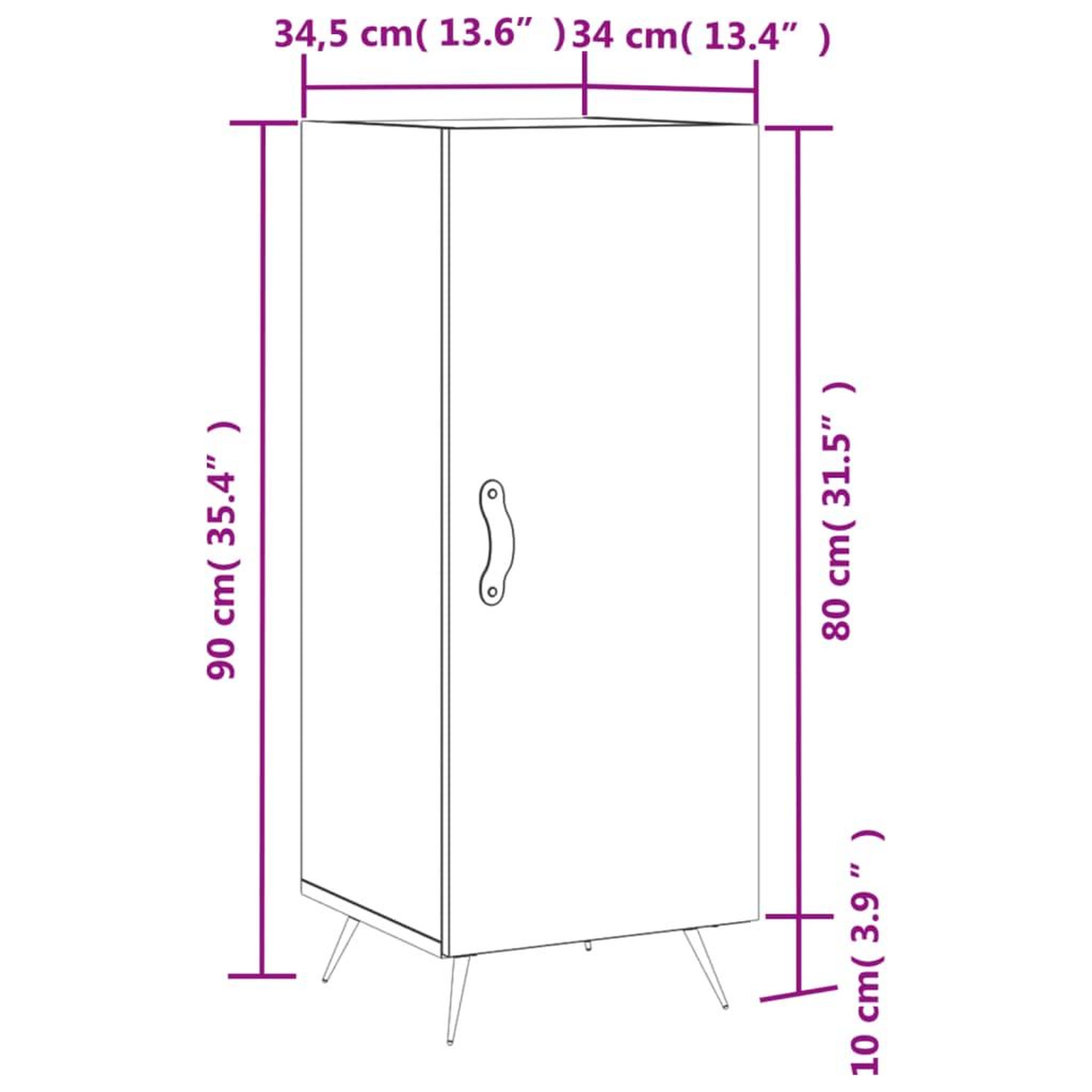 Voir la diapositive 6 : VIDAXL Buffet Blanc brillant 34,5x34x90 cm Bois d'ingenierie