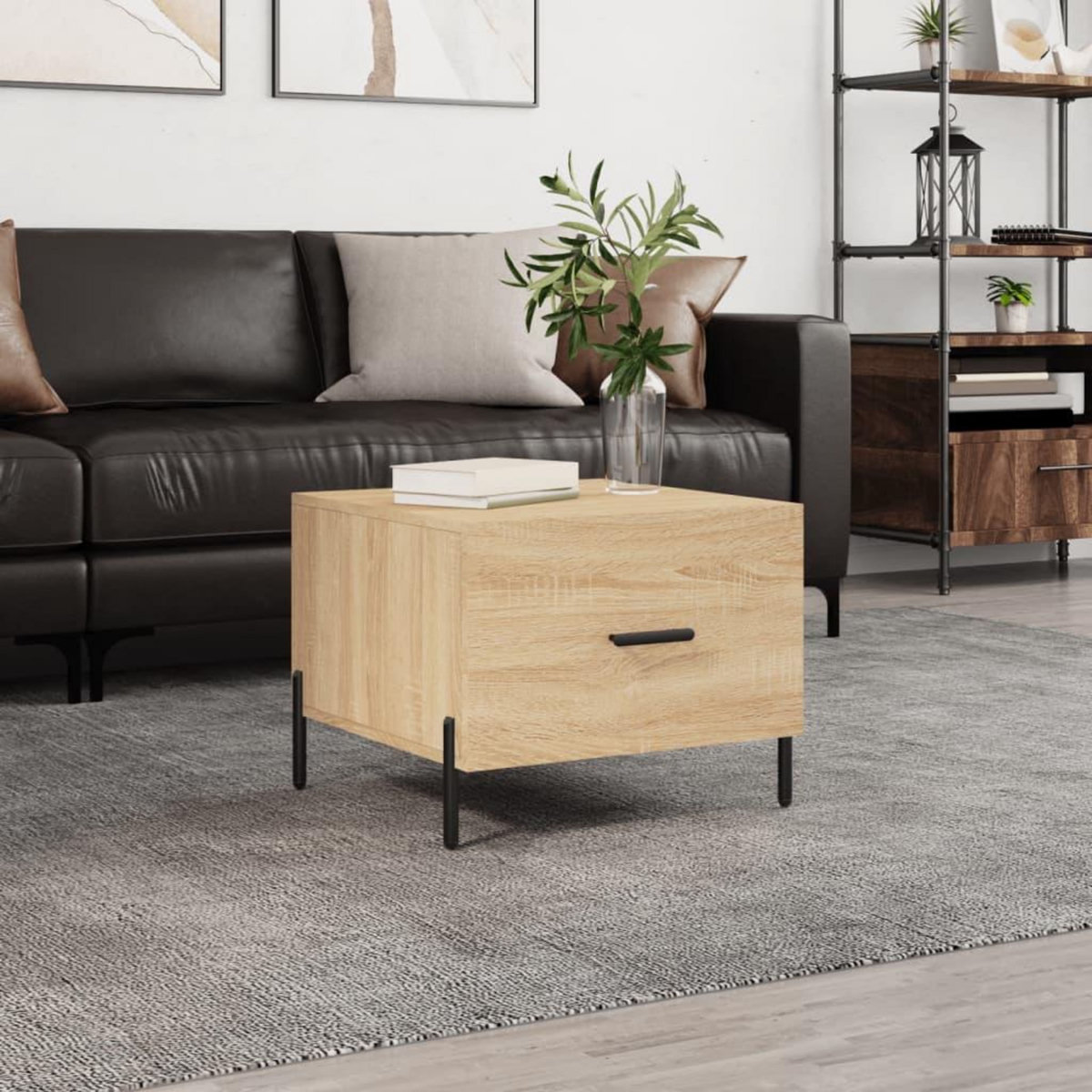 VIDAXL Table basse Chene sonoma 50x50x40 cm Bois d'ingenierie