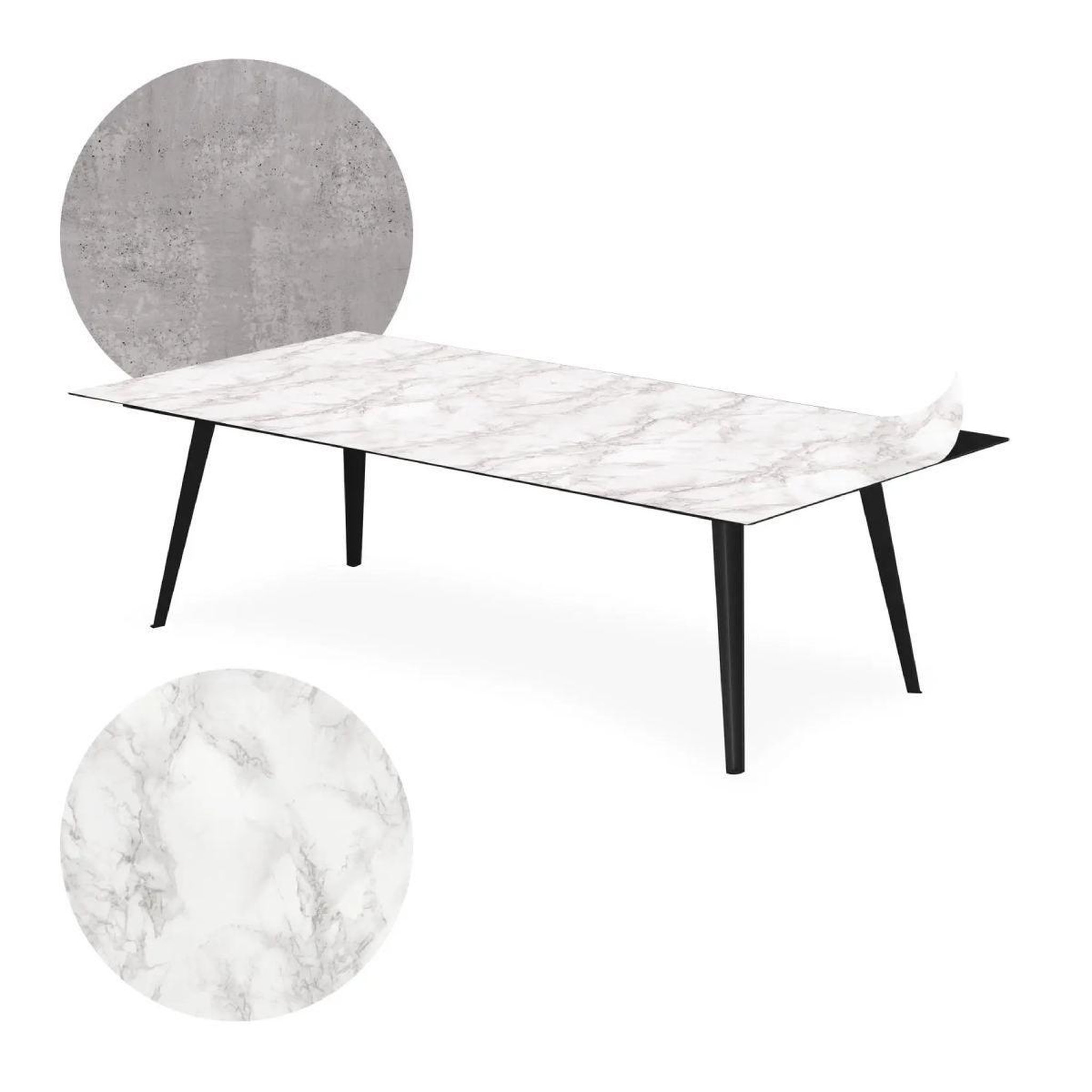 Voir la diapositive 1 : Paris Prix Table Basse 2 Covers  Texture  120cm Noir