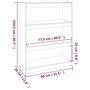 Voir la diapositive 6 : VIDAXL Bibliotheque/Separateur de piece Noir 80x30x103,5 cm Pin massif