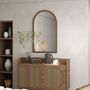 Voir la diapositive 2 : HOMCOM Miroir mural arche, 110 x 65 cm cadre en bois, miroir arqué pour le salon, la chambre, l'entrée, brun foncé