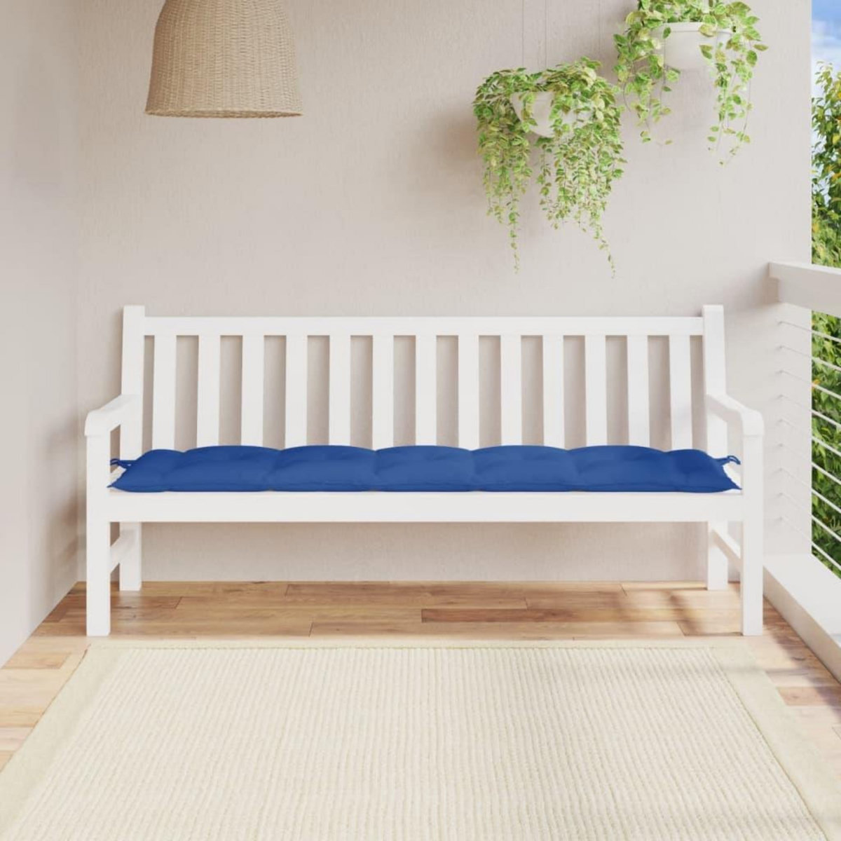 VIDAXL Coussin de banc de jardin bleu 180x50x7 cm tissu oxford