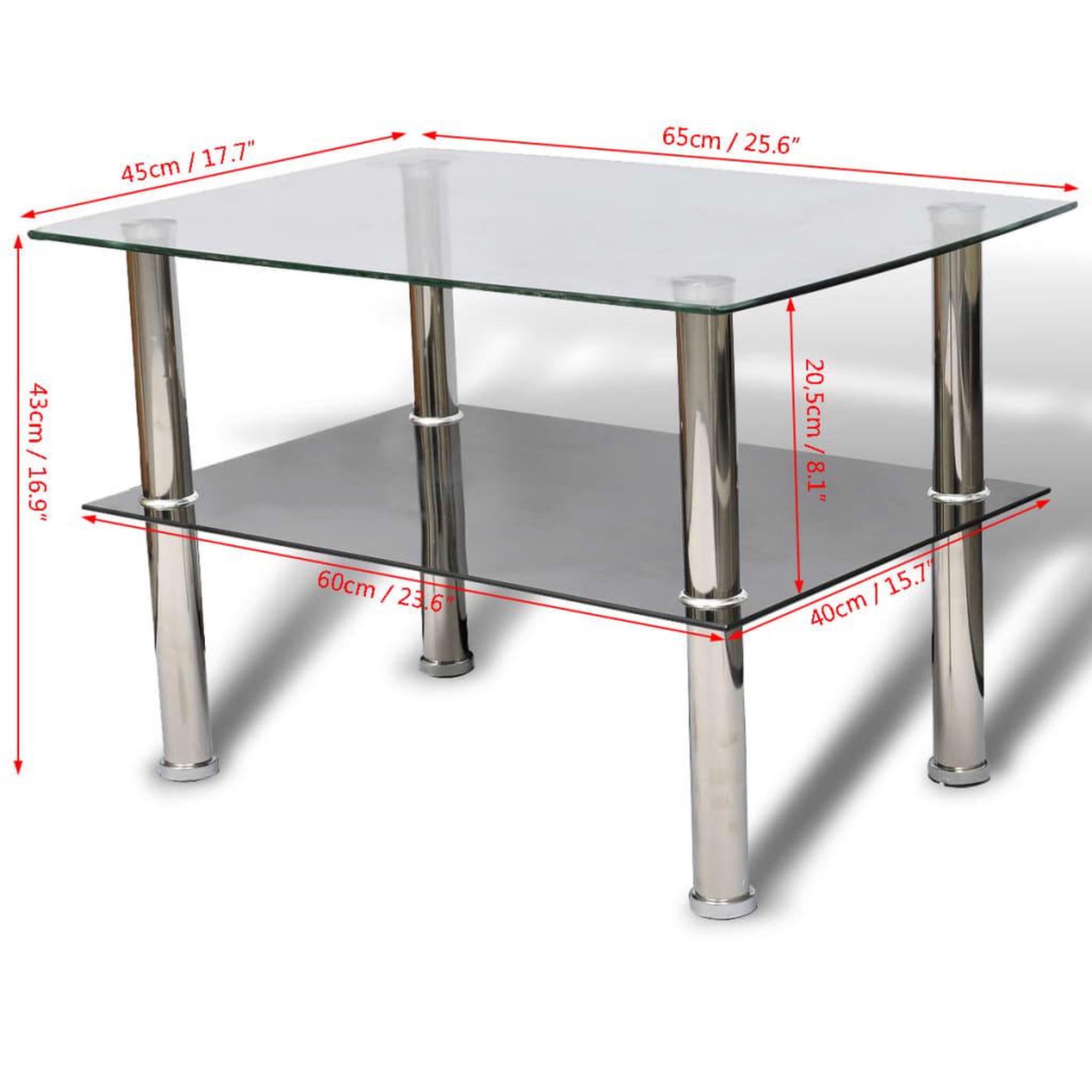 Voir la diapositive 5 : VIDAXL Table basse avec 2 etageres verre