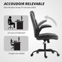 Voir la diapositive 4 : HOMCOM Chaise de bureau design Chesterfield accoudoirs relevables grand confort synthétique gris foncé