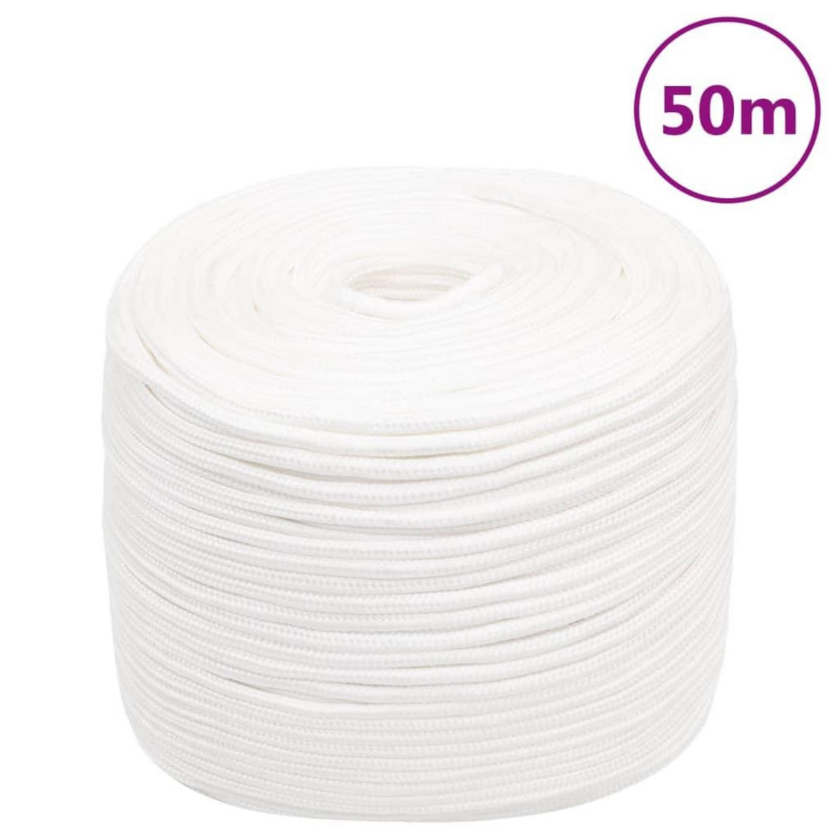 VIDAXL Corde de bateau Blanc complet 6 mm 50 m Polypropylene