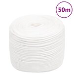 VIDAXL Corde de bateau Blanc complet 6 mm 50 m Polypropylene