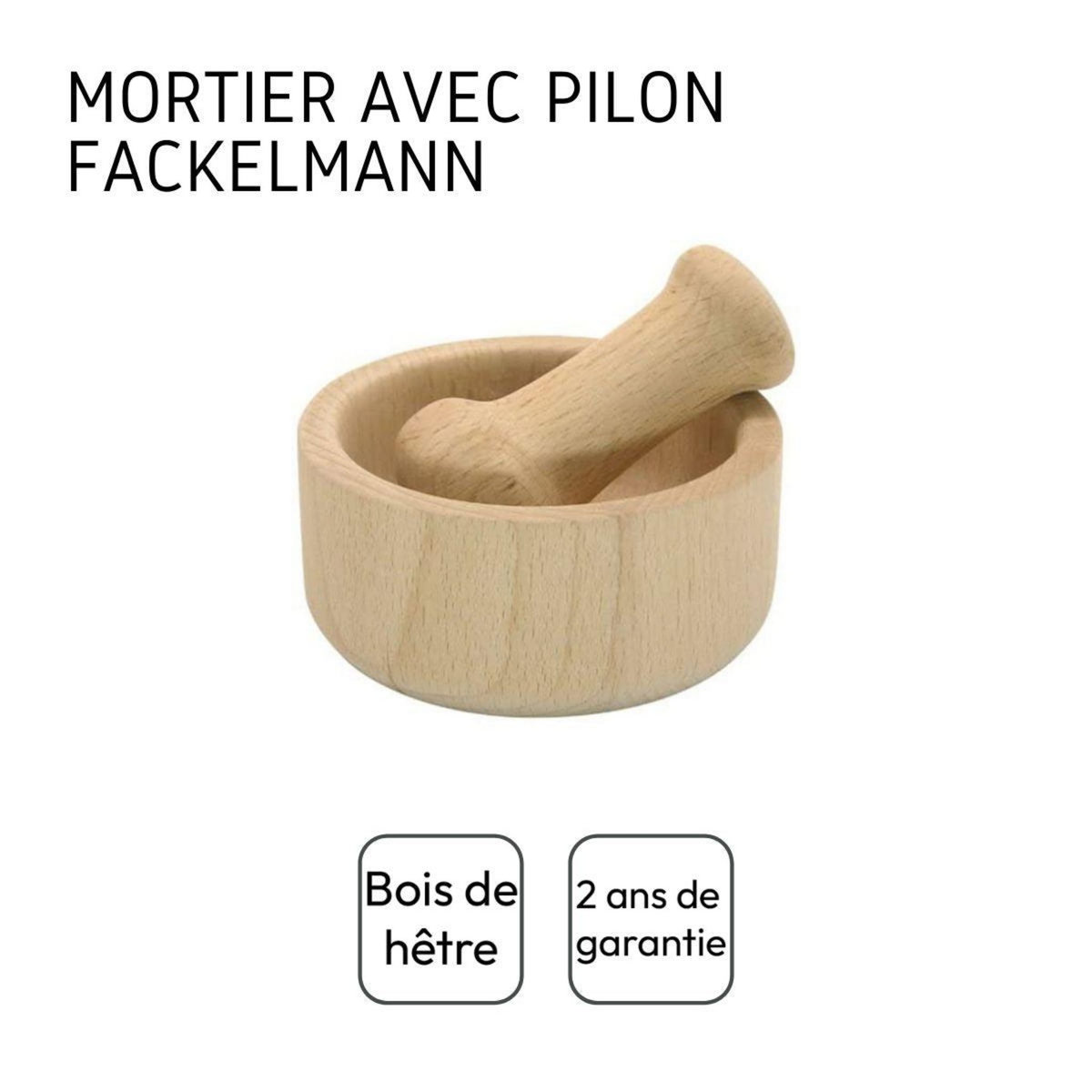 Fackelmann Mortier et pilon de cuisine en bois Fackelmann Wood Edition