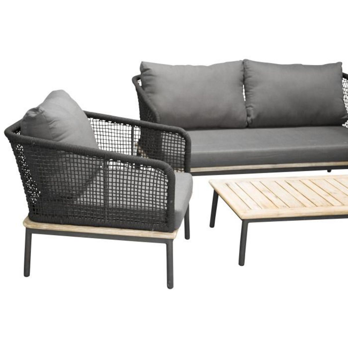 Paris Prix Salon de Jardin en Bois  Andorra  148cm Noir