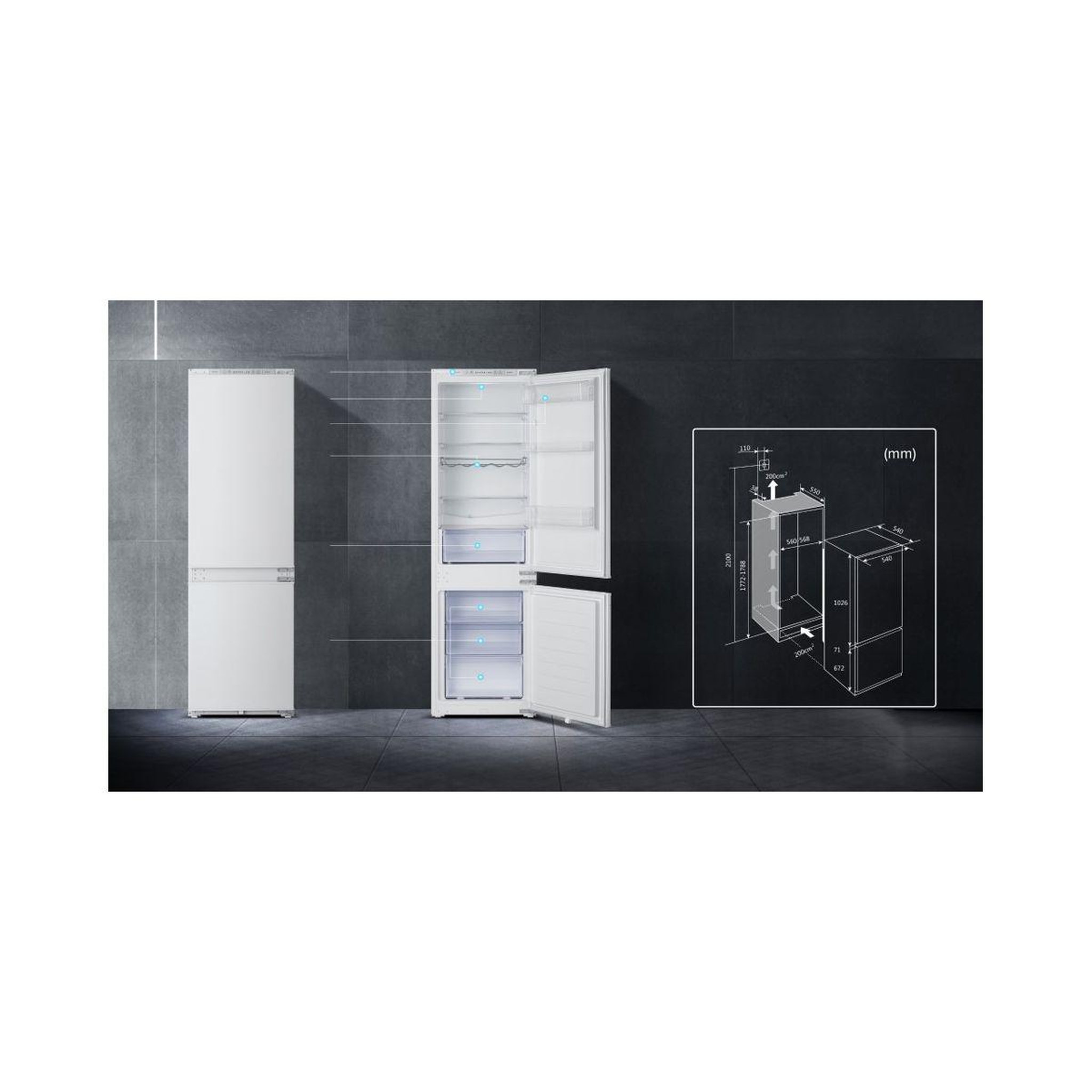 Voir la diapositive 5 : Hisense Réfrigérateur combiné encastrable RIB312F4AWE