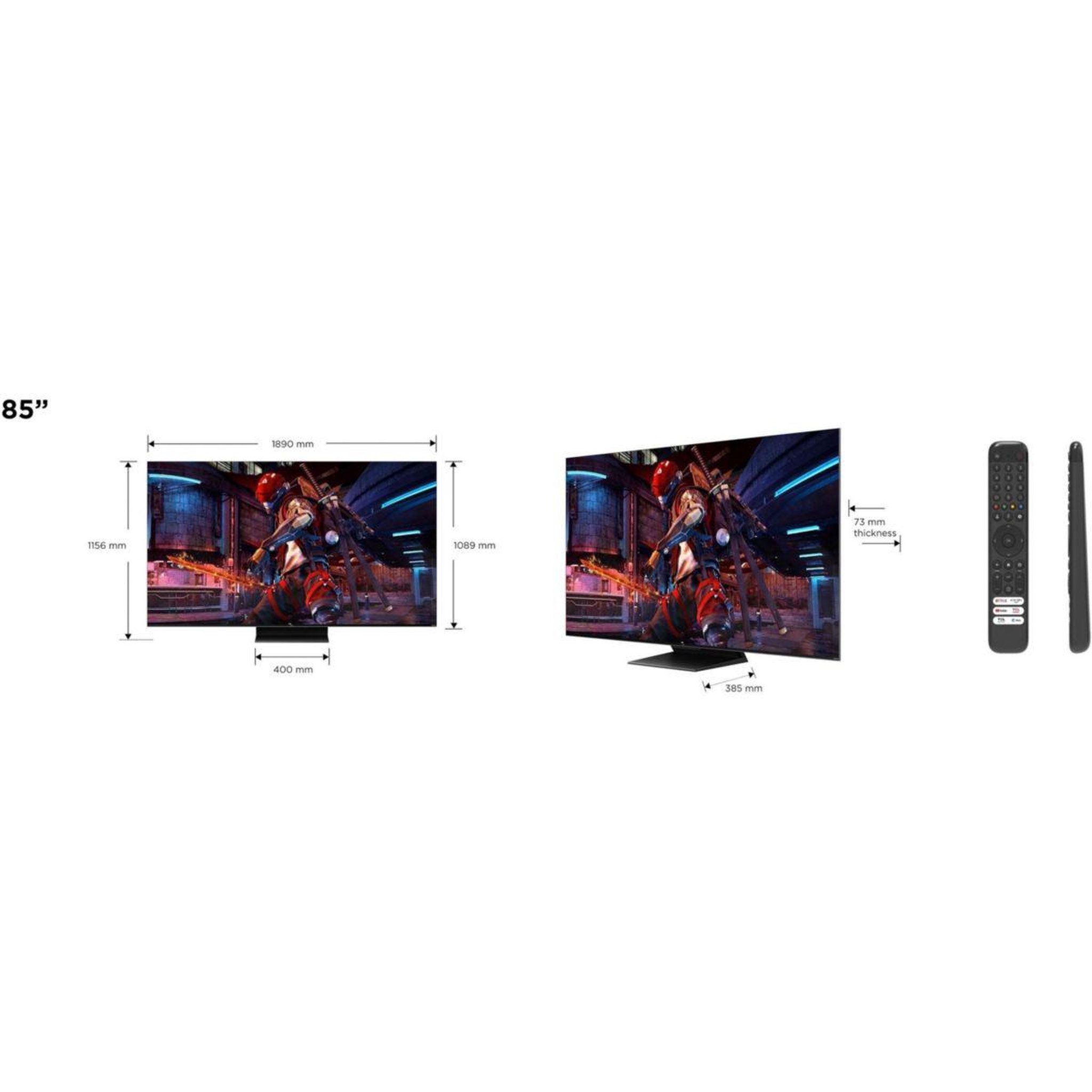 Voir la diapositive 3 : TCL TV QLED 85C745 2024