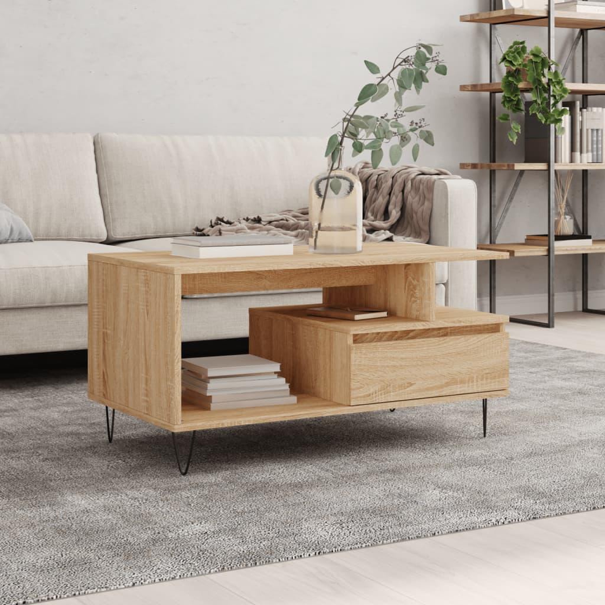 VIDAXL Table basse Chene sonoma 90x49x45 cm Bois d'ingenierie
