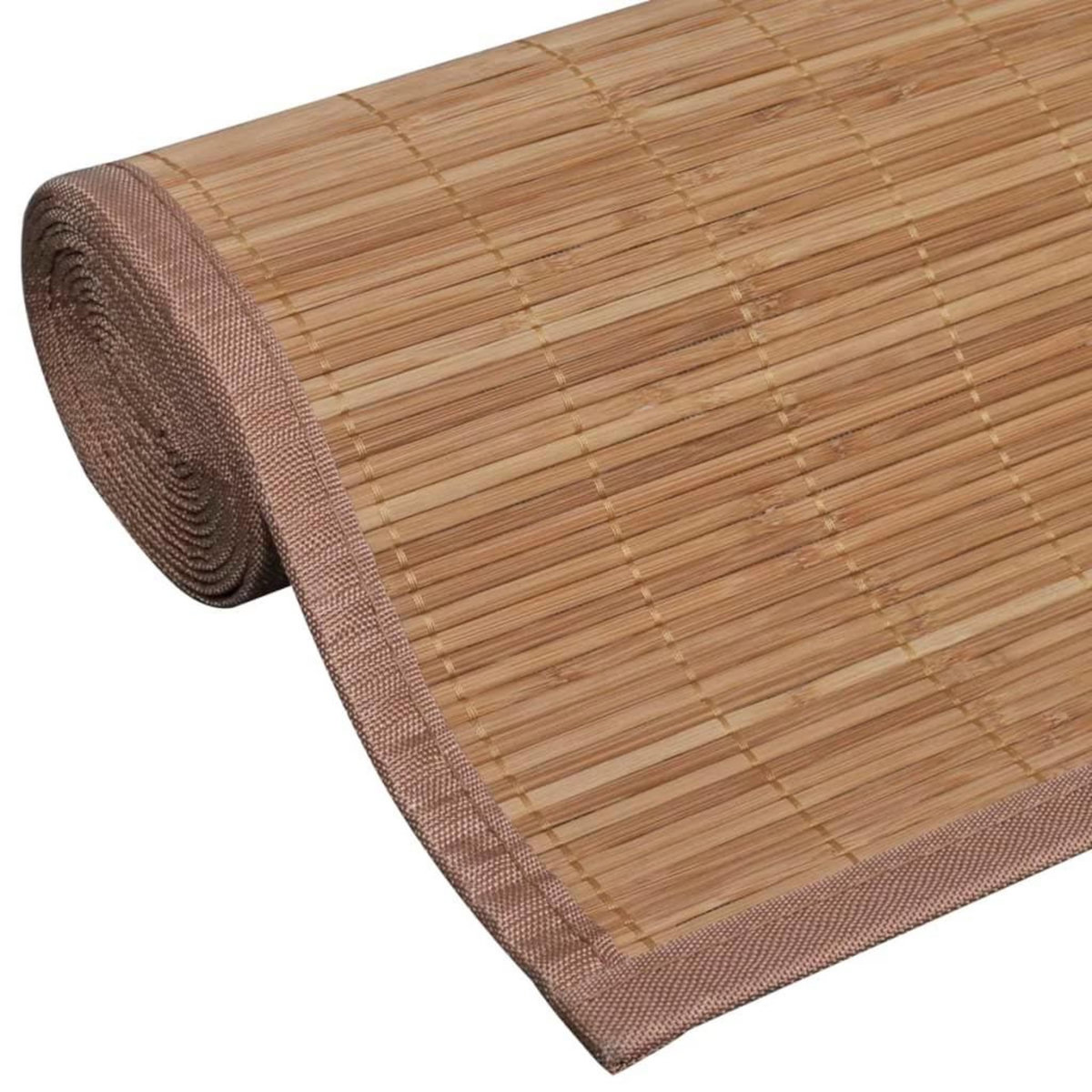 VIDAXL Tapis en bambou marron a latte rectangulaire 80 x 200 cm