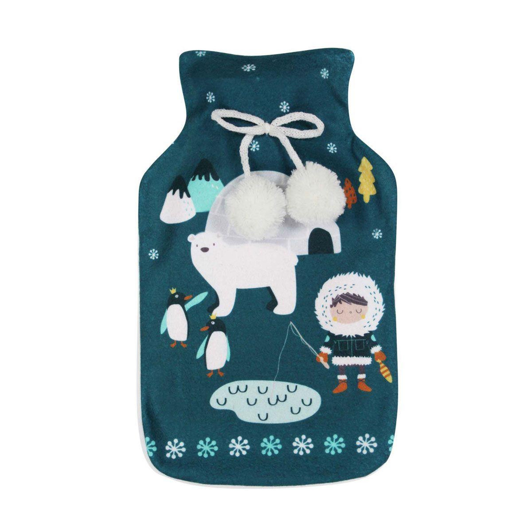 Douceur d'Intérieur Bouillotte polaire imprimé  igloo  34cm bleu