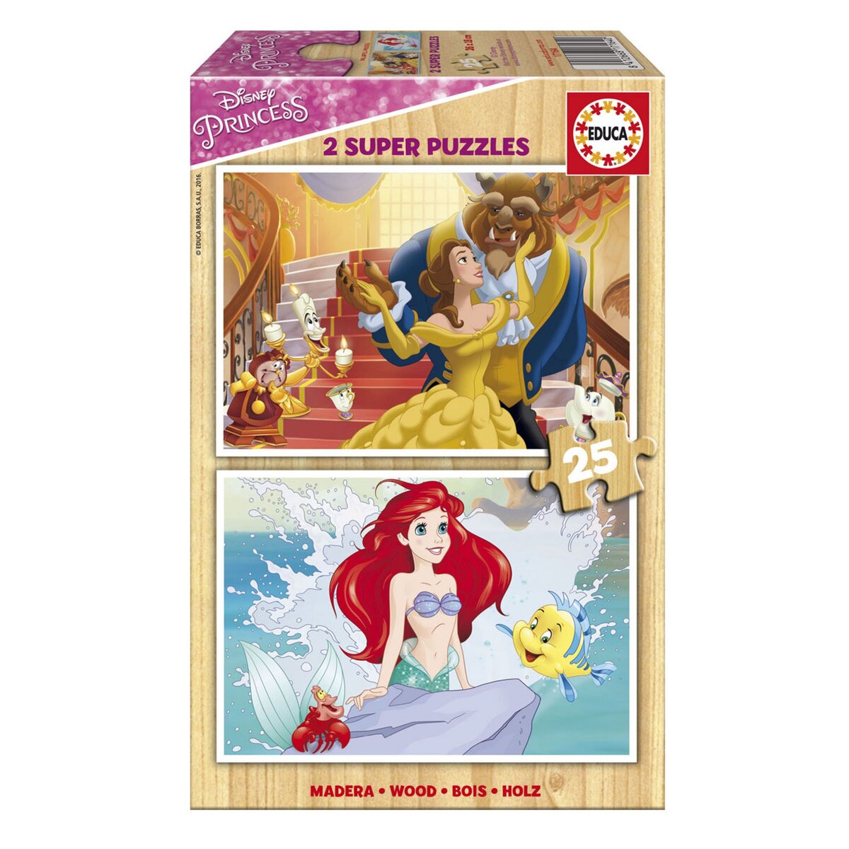 EDUCA Puzzle 2 x 25 pièces : Princesses Disney