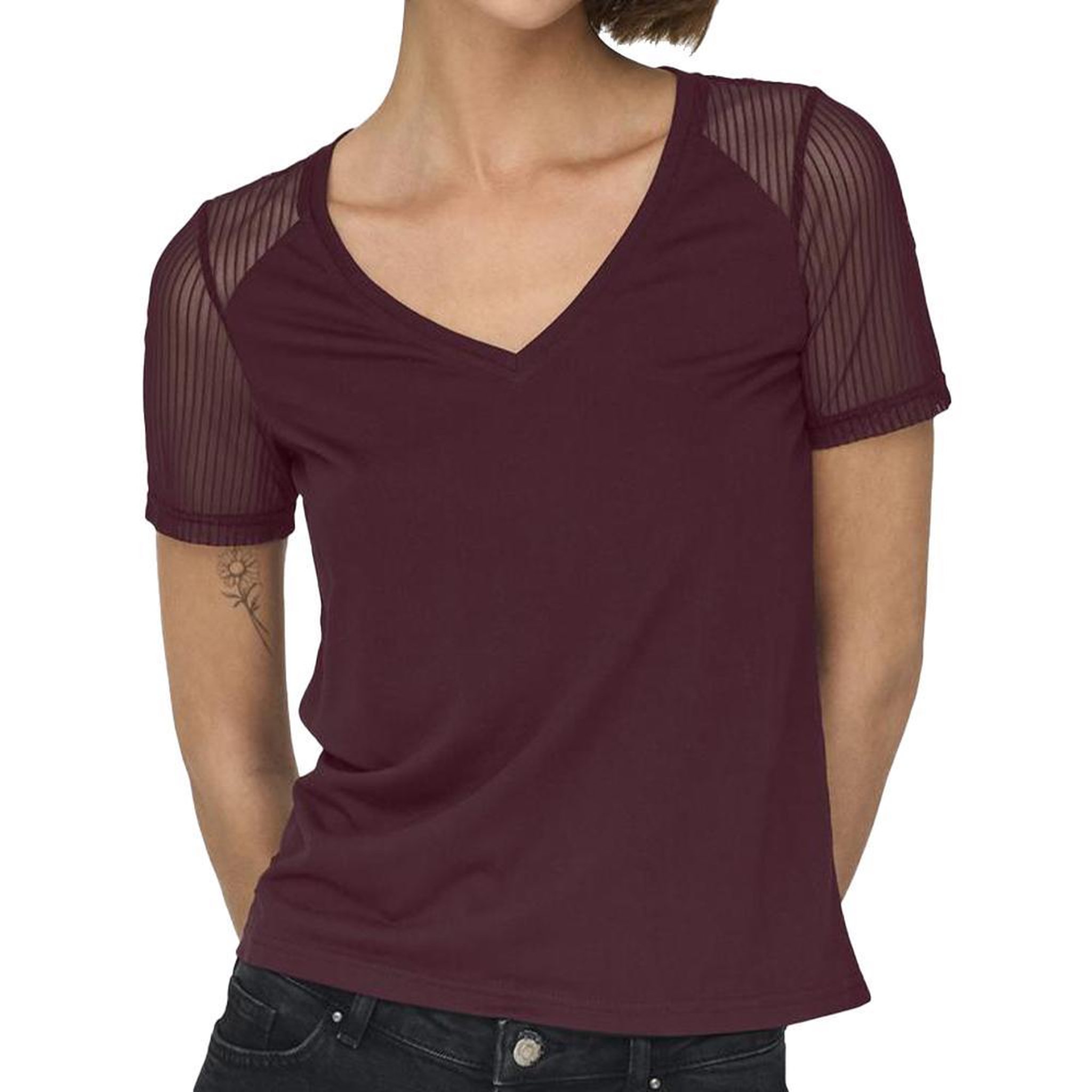 Voir la diapositive 1 : JACQUELINE DE YONG T-Shirt Marron Femme JDY Stinne