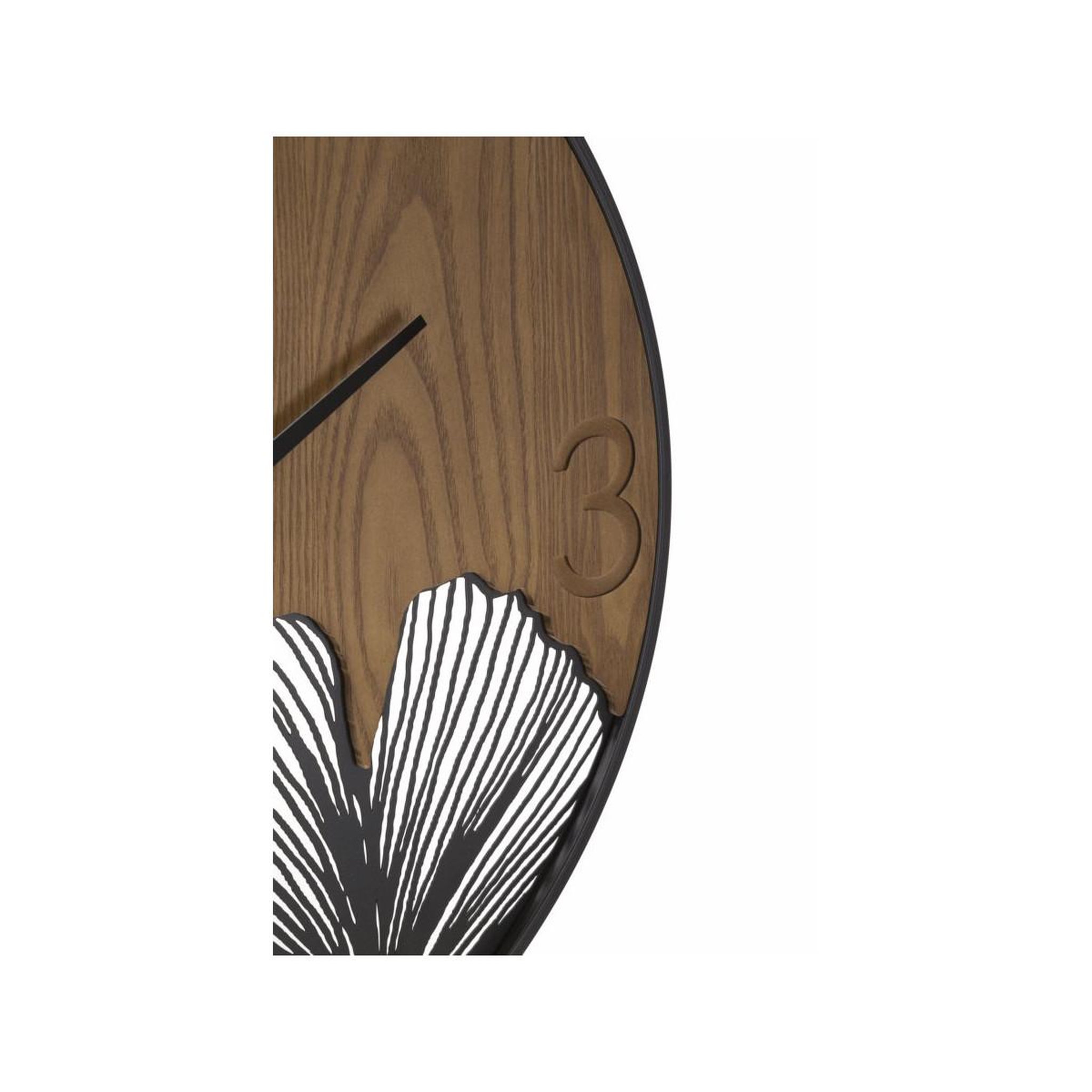 Voir la diapositive 2 : Paris Prix Horloge murale design  super leaf  60cm marron & noir