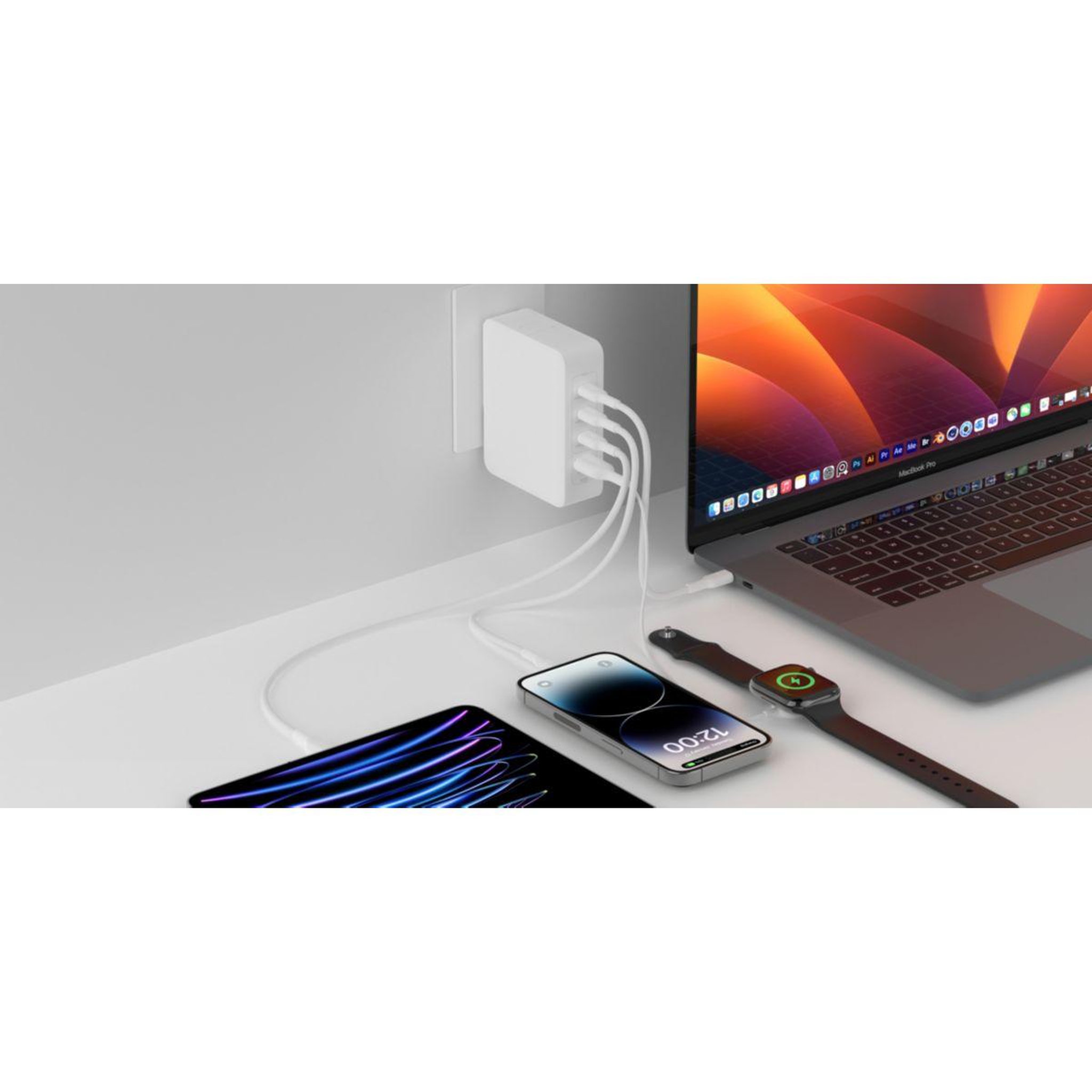 Voir la diapositive 3 : Belkin Chargeur secteur 4 ports 140W UK+EU+US plug
