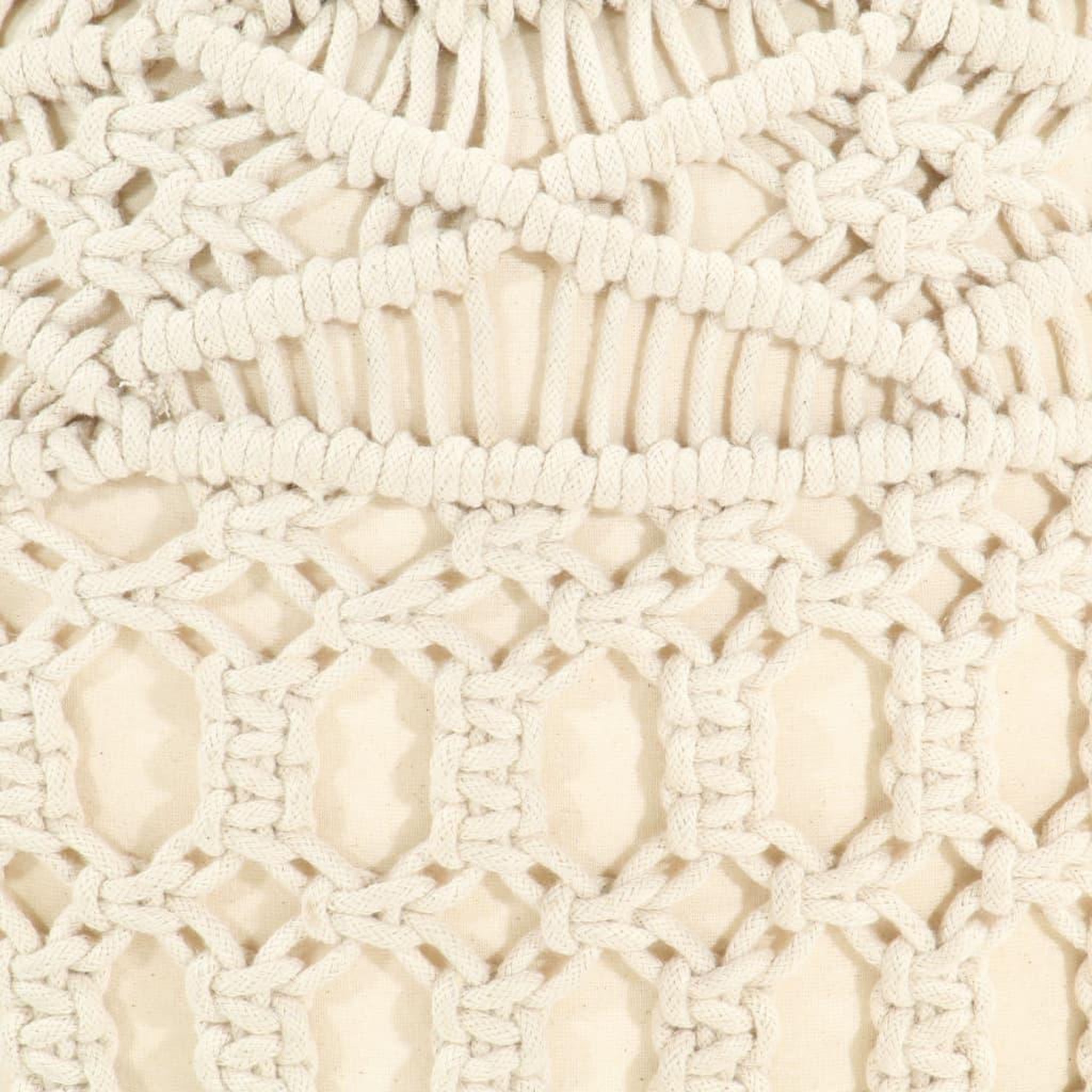 Voir la diapositive 4 : VIDAXL Pouf fait a la main en macrame 45x30 cm Coton