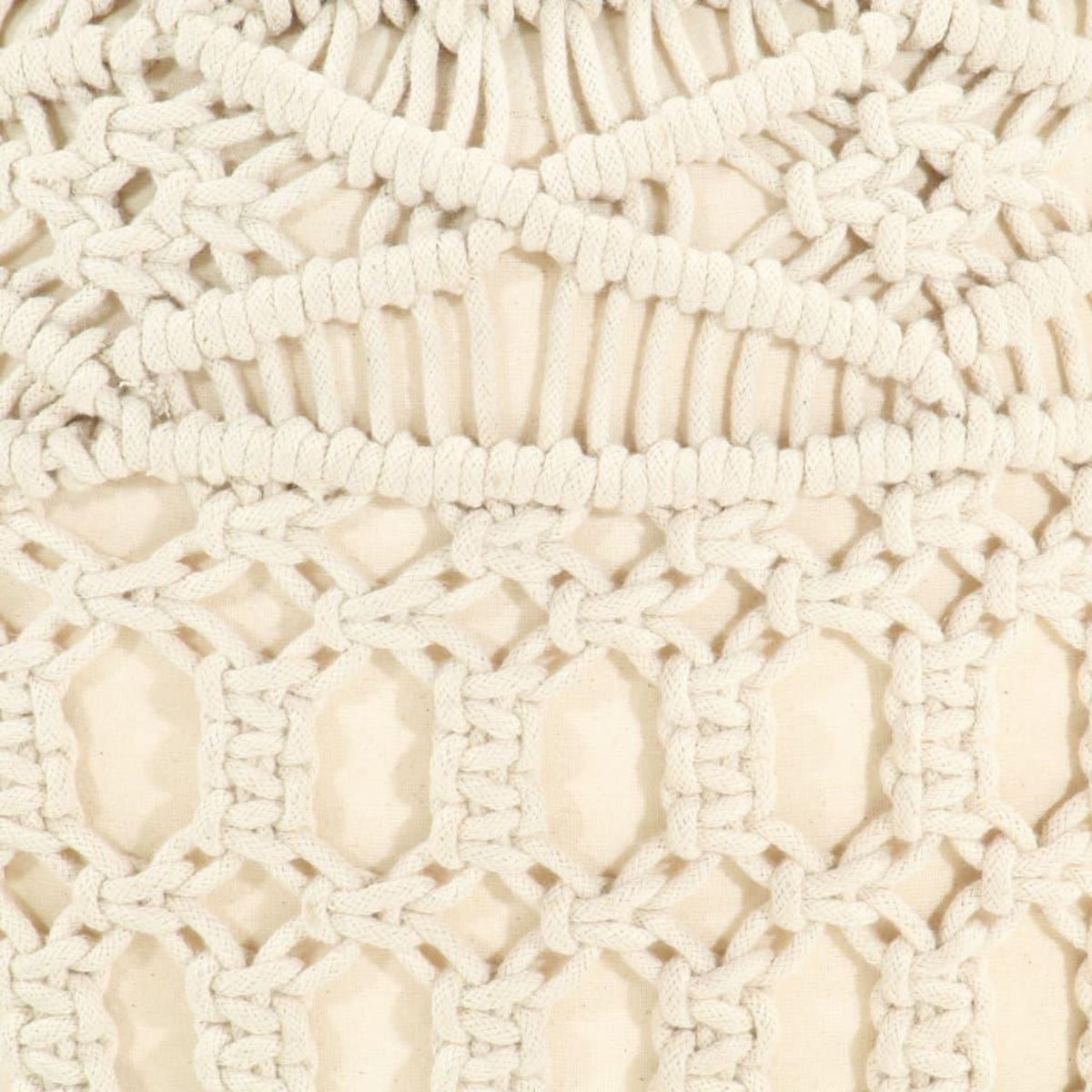 VIDAXL Pouf fait a la main en macrame 45x30 cm Coton