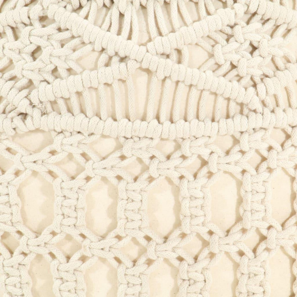 VIDAXL Pouf fait a la main en macrame 45x30 cm Coton