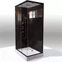 Aurlane Cabine de douche rectangle Hydromassante noire 80x110 cm - MIRROR 2