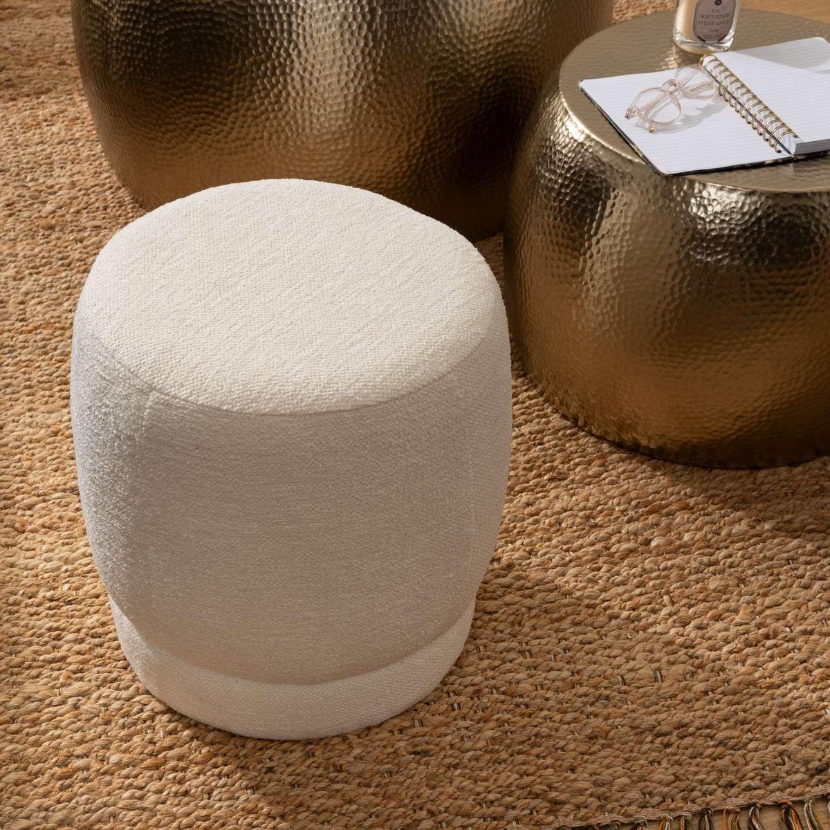 ATMOSPHERA Pouf en bouclette AMEA