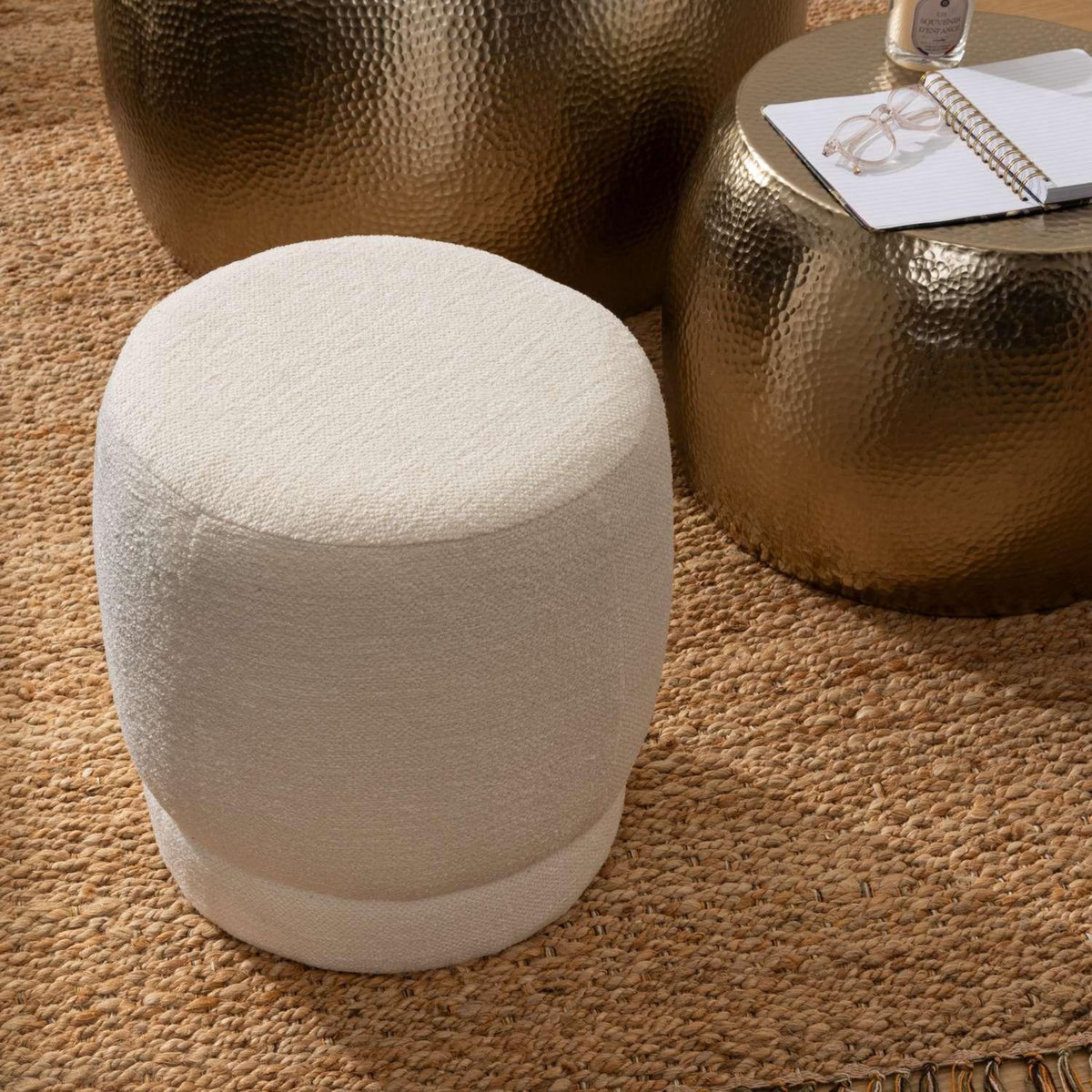 ATMOSPHERA Pouf en bouclette AMEA