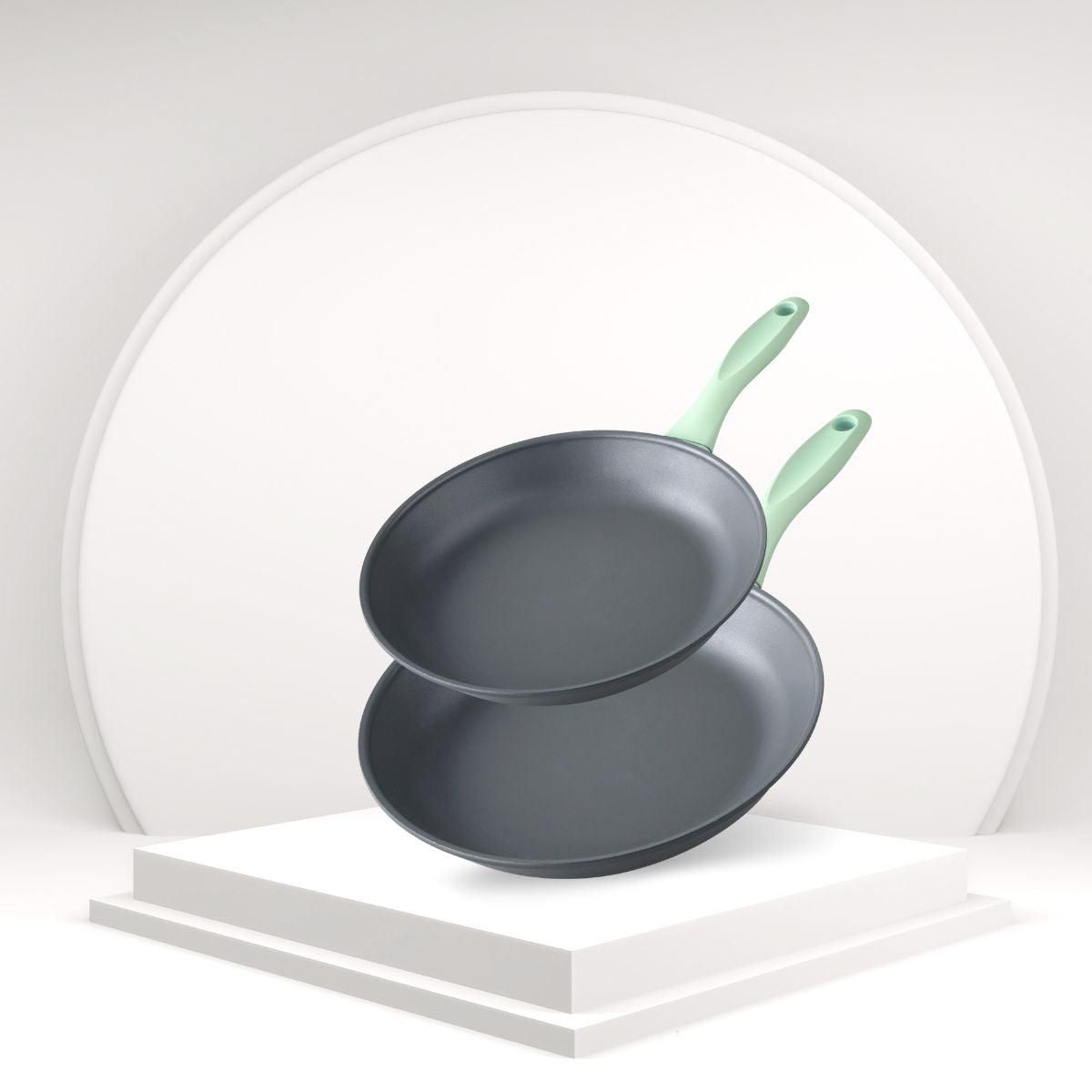 Fackelmann Lot de 2 poêles à frire de 20 cm et 24 cm en aluminium recyclé Fackelmann Ecolution