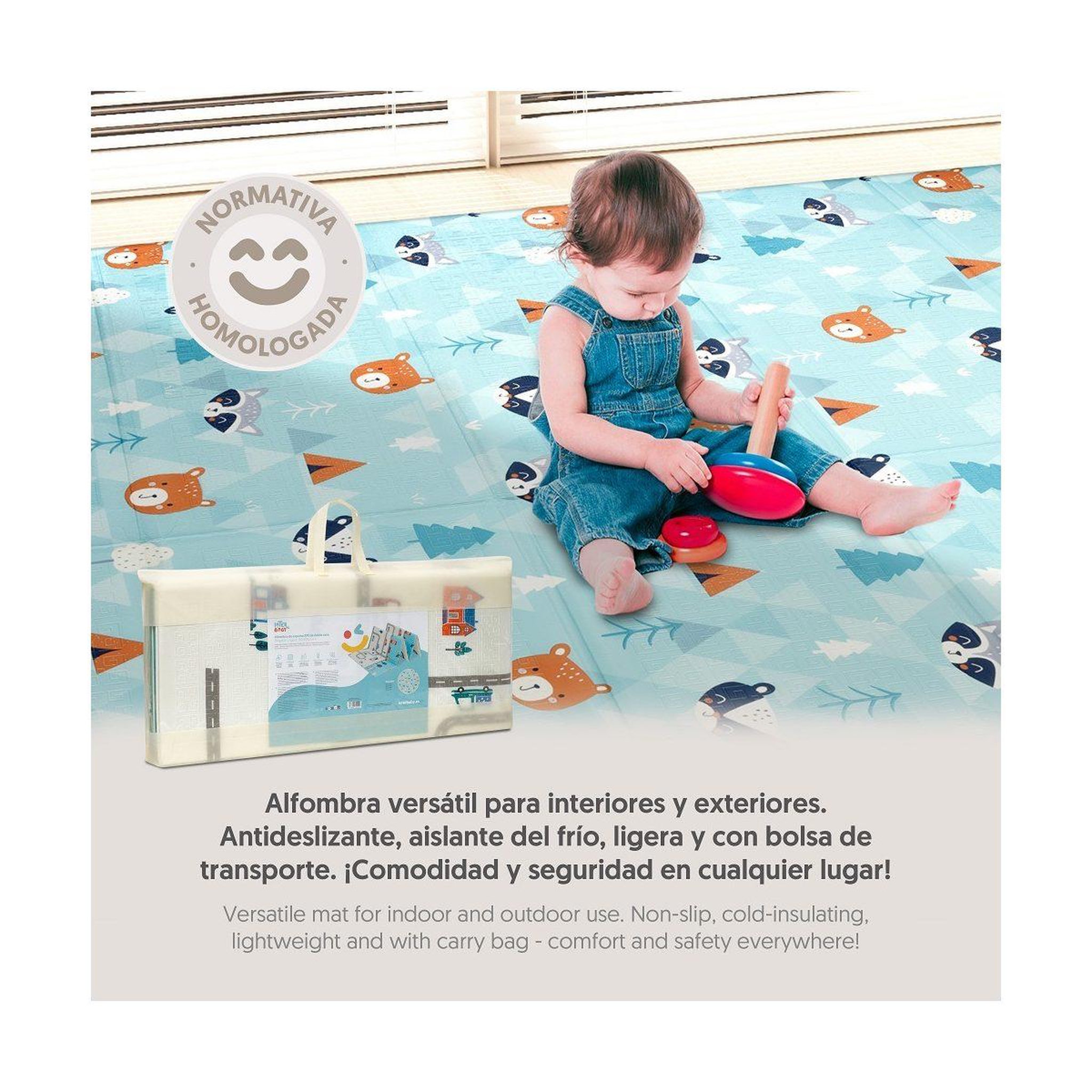 Voir la diapositive 2 : INTERBABY Tapis de jeu  voitures - sol matelassé pour l'éveil