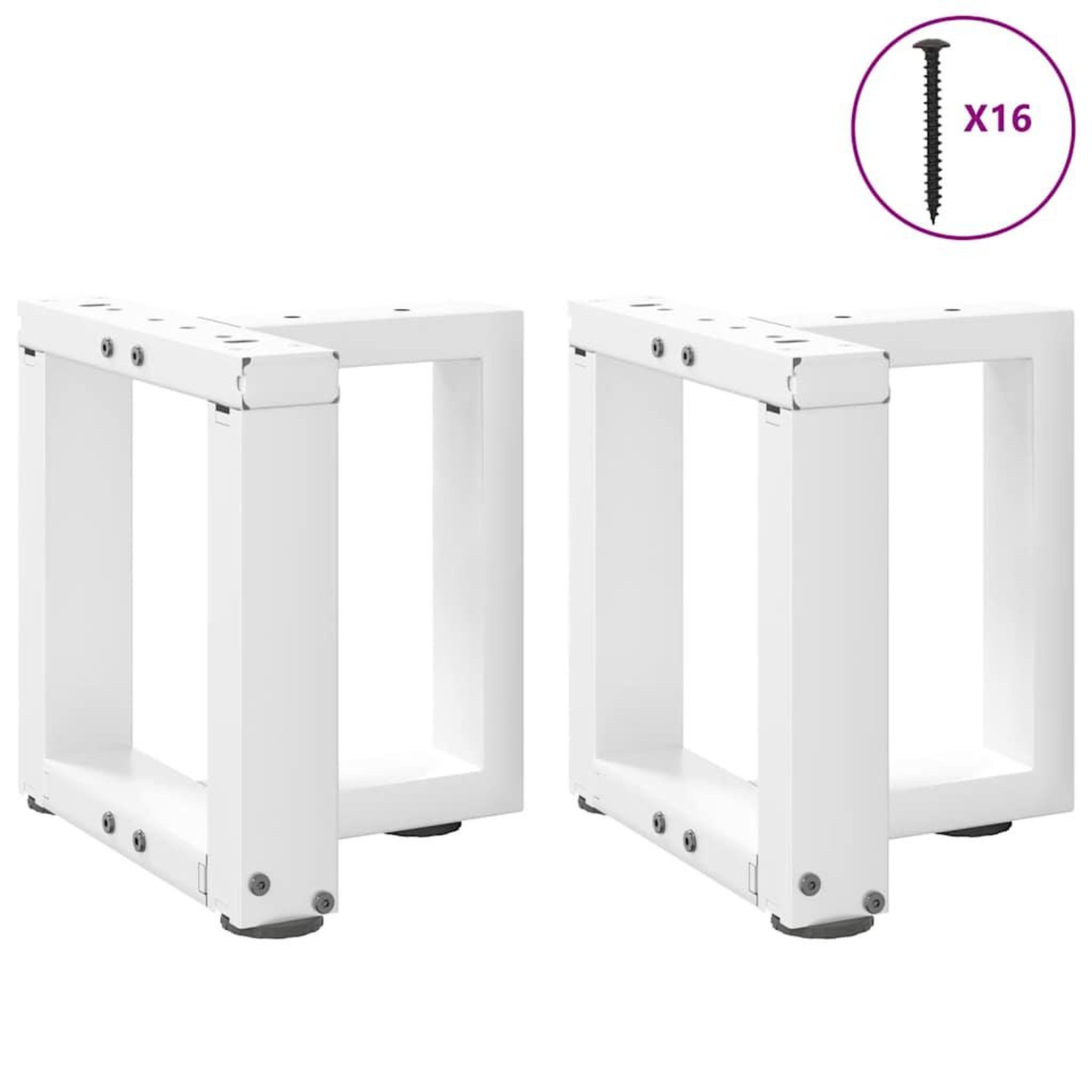 Voir la diapositive 5 : VIDAXL Pieds de table basse en forme de T 2 pcs blanc 30x25x(30-31) cm