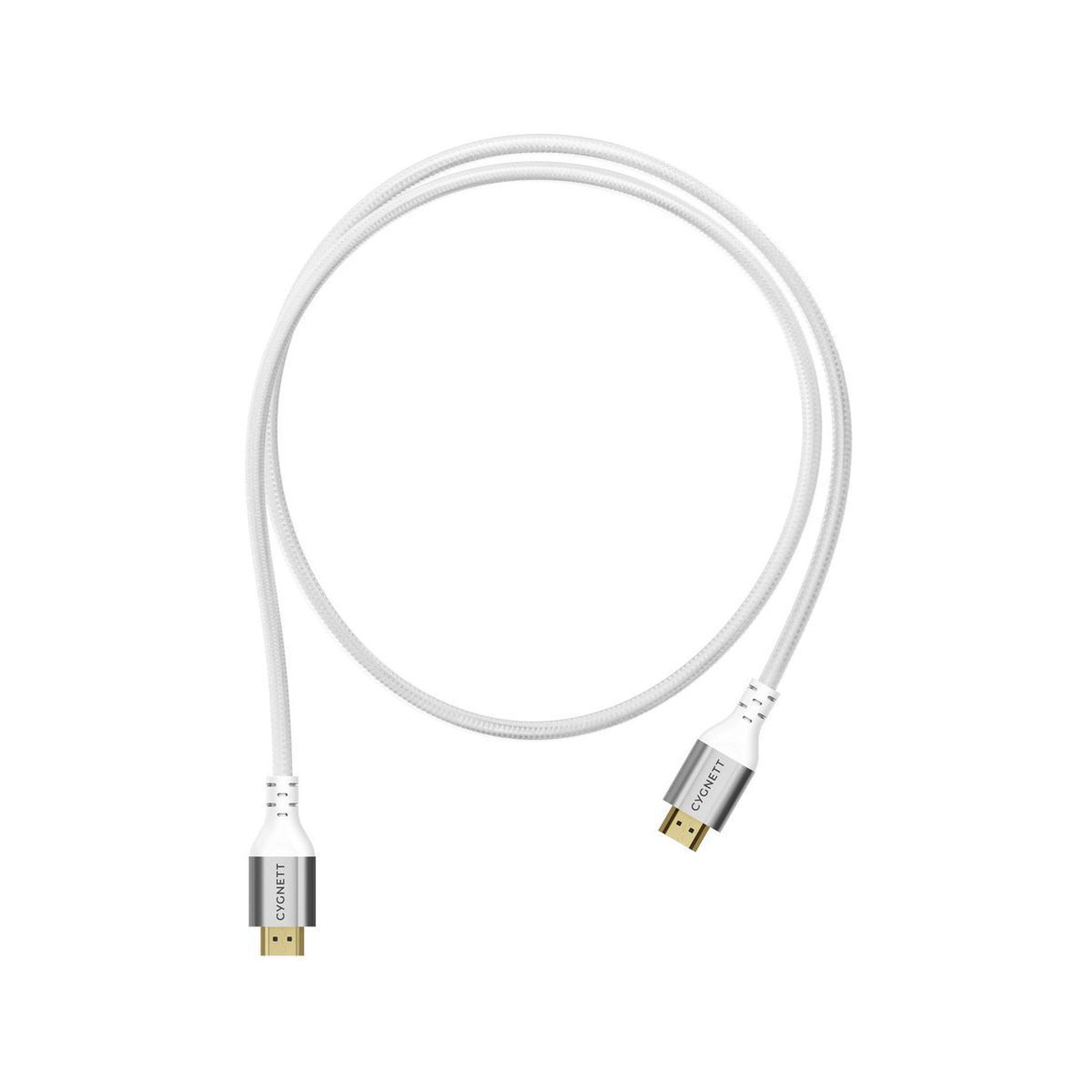 Voir la diapositive 2 : CYGNETT Câble Cygnett HDMI 2.1 1,5 m Blanc