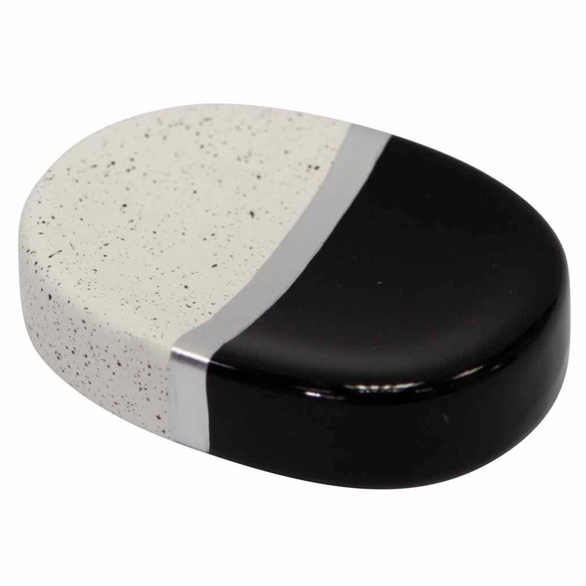 Douceur d'Intérieur Porte savon céramique design  skyline  26cm noir