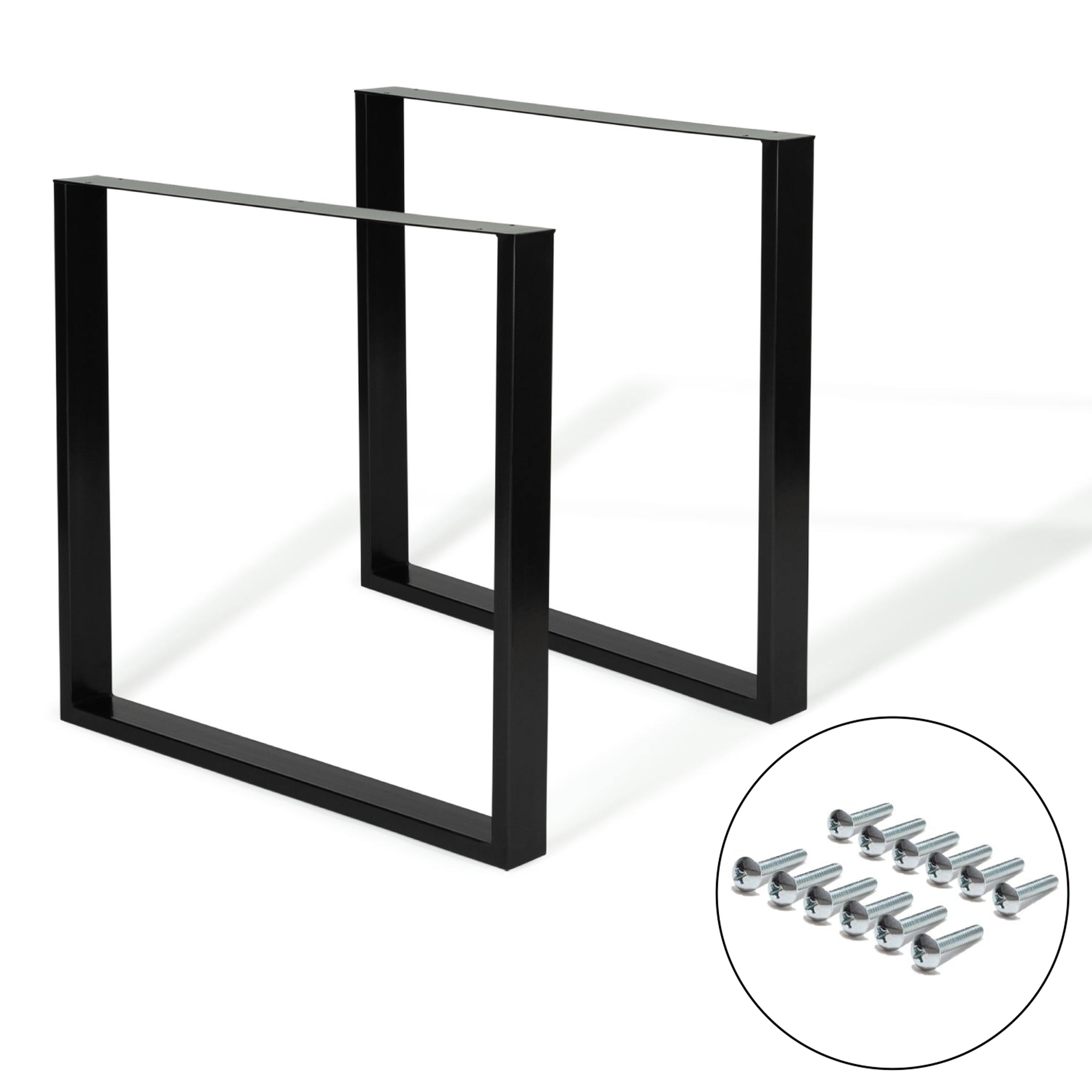 Voir la diapositive 3 : ID MARKET Lot de 2 pieds de table carrés 78x71 cm noir design industriel