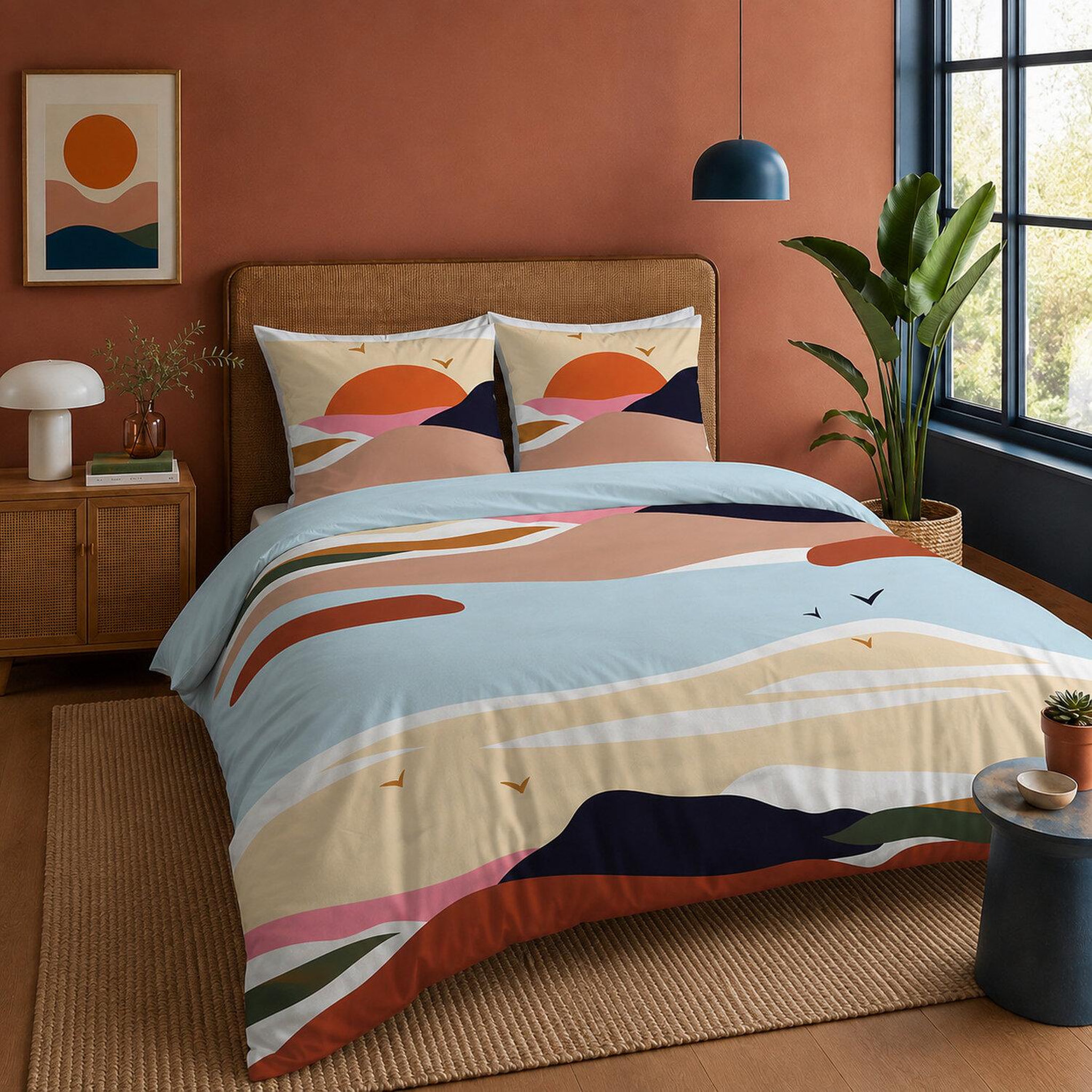 Voir la diapositive 2 : Les Ateliers du Linge Parure de housse de couette 100% coton 57fils safa