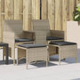 Voir la diapositive 1 : VIDAXL Canape de jardin 2 places avec table tabourets gris clair rotin
