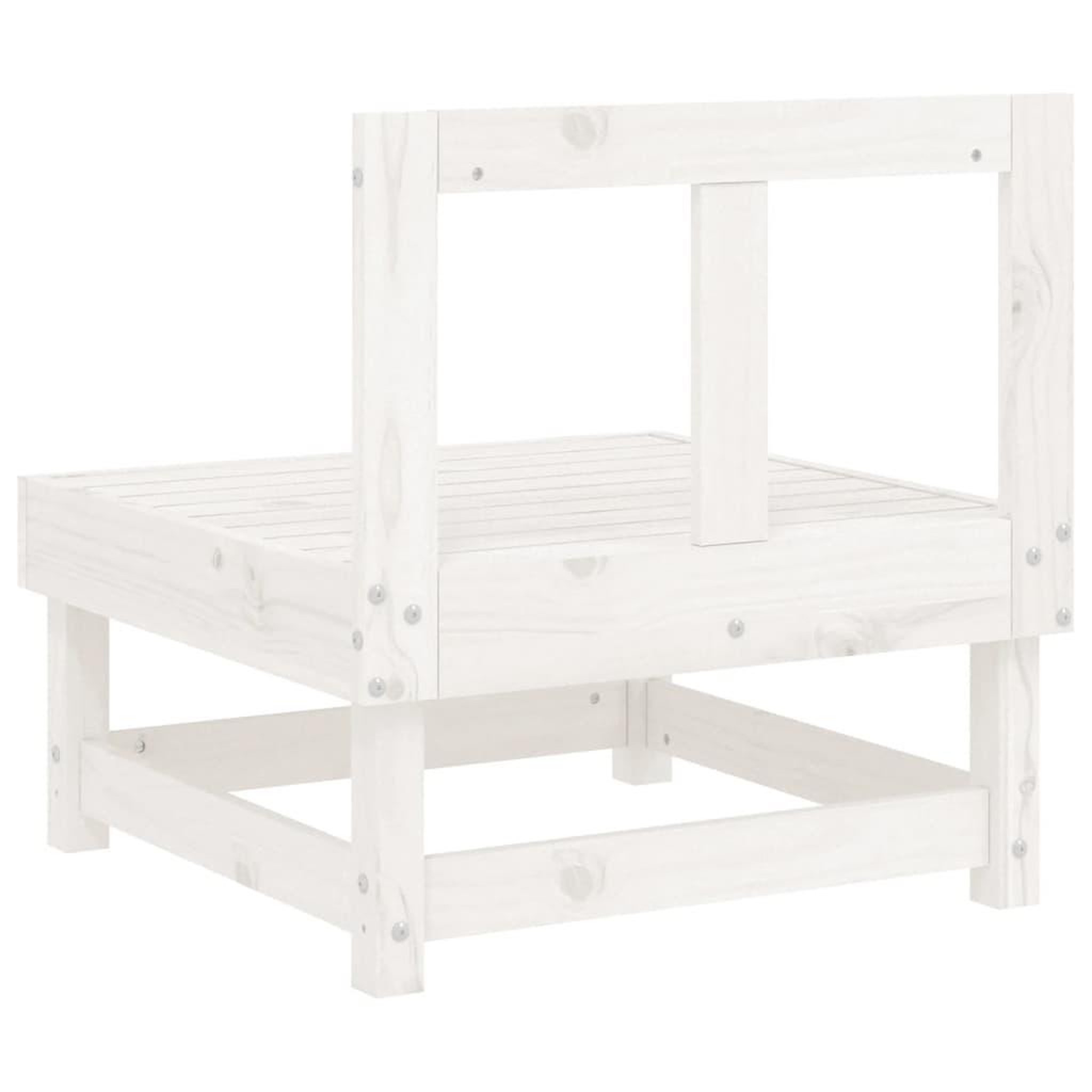 Voir la diapositive 5 : VIDAXL Canape central de jardin blanc bois de pin massif