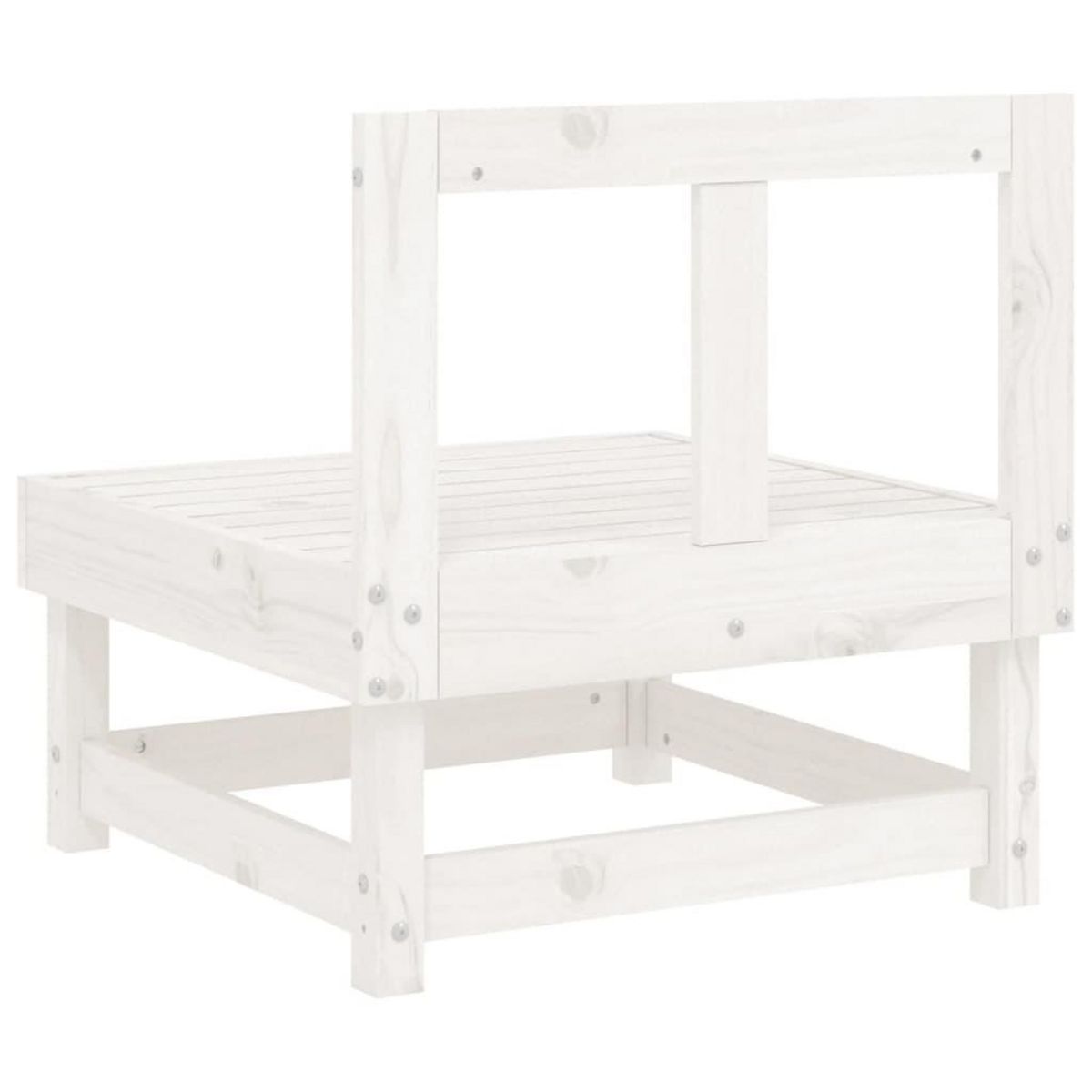 VIDAXL Canape central de jardin blanc bois de pin massif