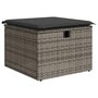 Voir la diapositive 2 : VIDAXL Tabouret de jardin avec coussin gris 55x55x37 cm resine tressee