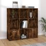 Voir la diapositive 1 : VIDAXL Armoire a livres Chene fume 98x30x98 cm
