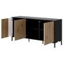 Voir la diapositive 3 : BEST MOBILIER Cambridge - buffet bas - effet bois et noir - 150 cm
