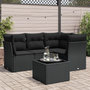 Voir la diapositive 1 : VIDAXL Salon de jardin 5 pcs avec coussins noir resine tressee