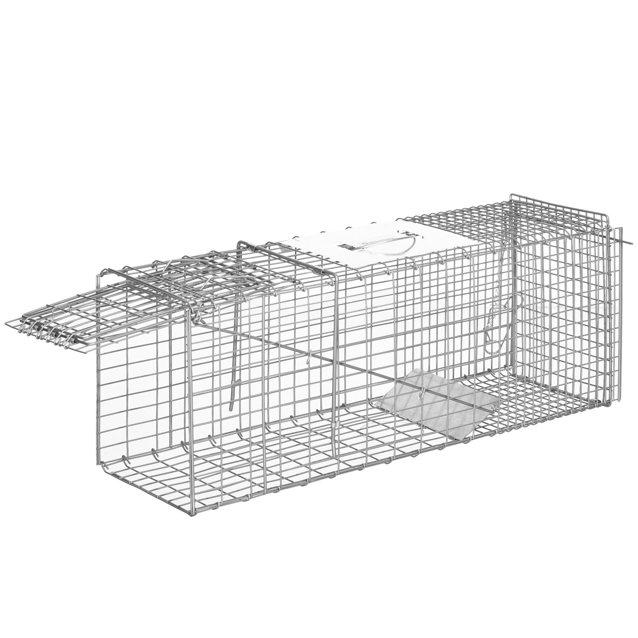 Voir la diapositive 4 : OUTSUNNY Piège de capture pliable pour petits animaux type lapin rat - 2 portes, poignée - dim. 81L x 26l x 34H cm - acier