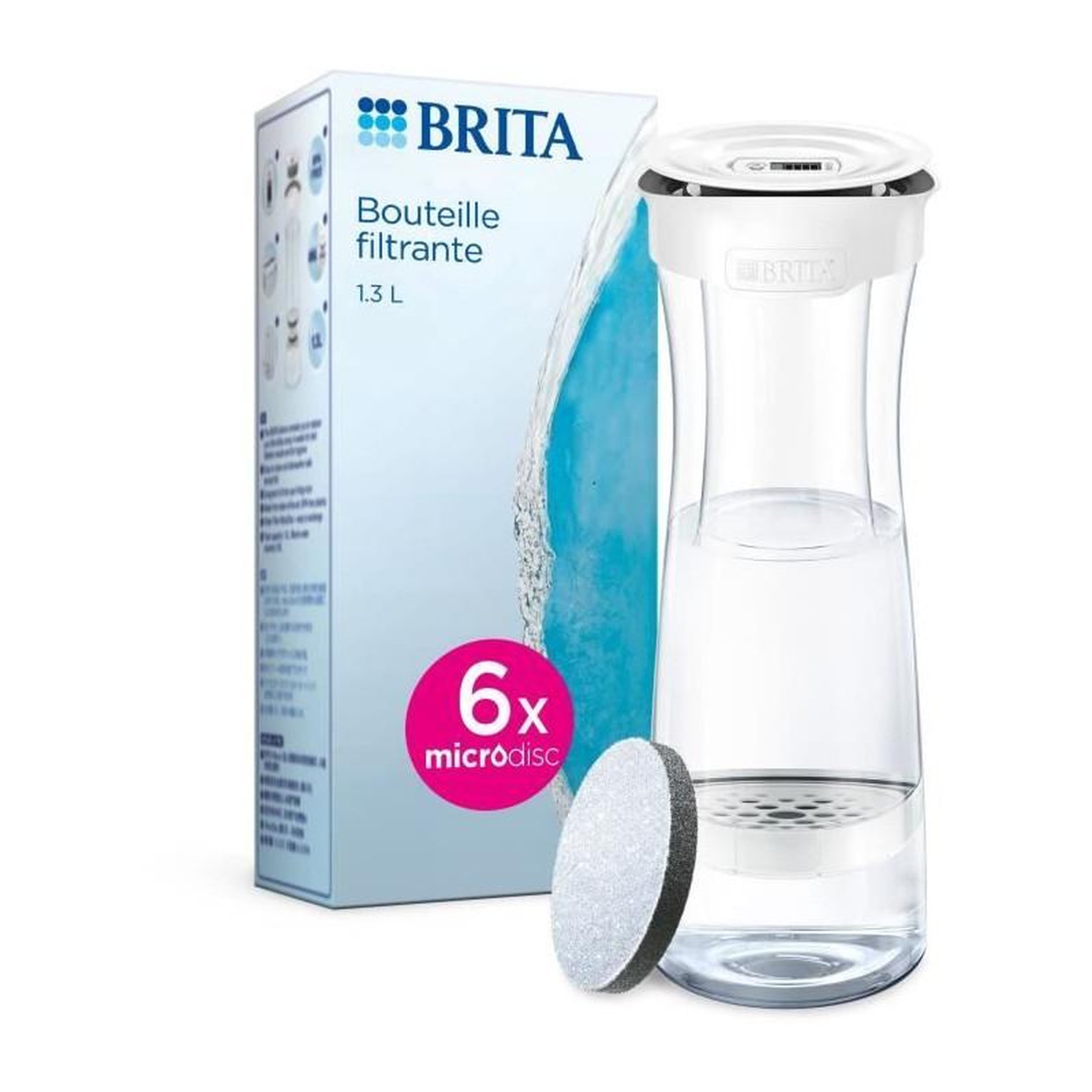 Brita Bouteille filtrante - BRITA - Blanc Graphite - 6 filtres MicroDisc inclus