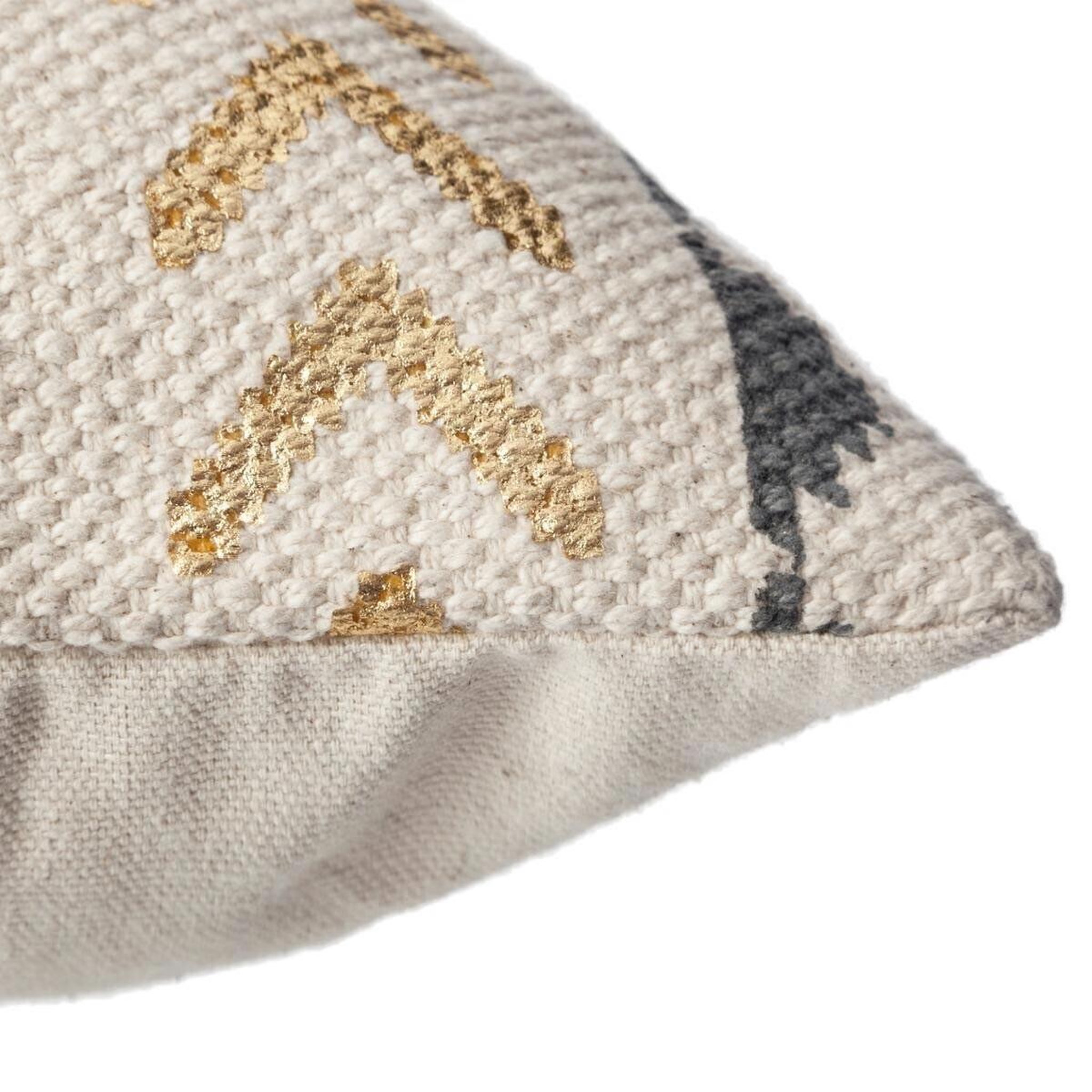 Voir la diapositive 3 : ATMOSPHERA Housse de coussin  etnik gold  40x40cm gris