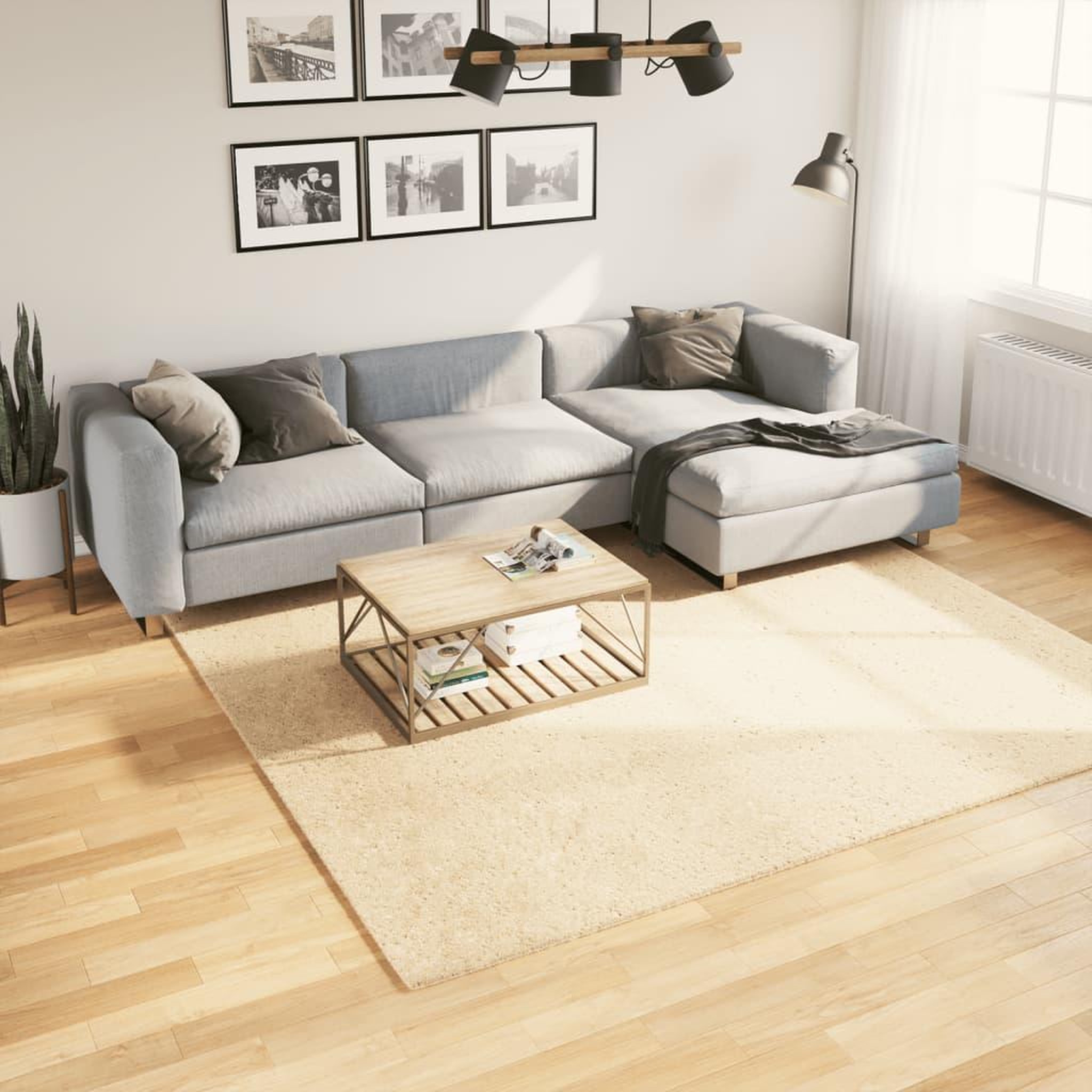 VIDAXL Tapis HUARTE a poils courts doux et lavable creme 240x240 cm