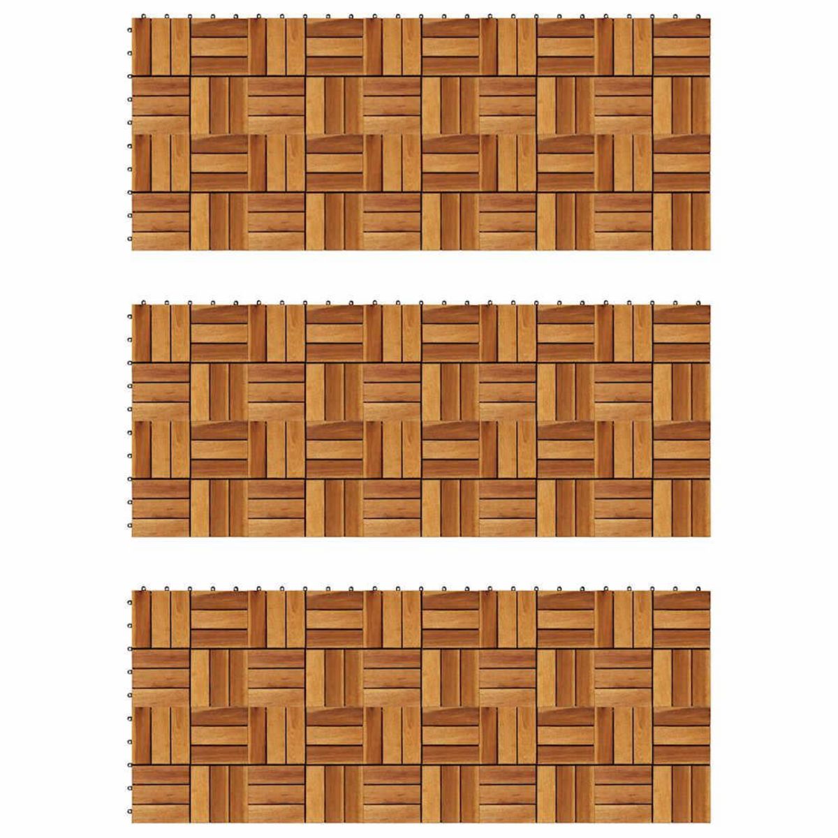 VIDAXL Kit de tuiles de plancher en acacia 30 x 30 cm 30 pcs