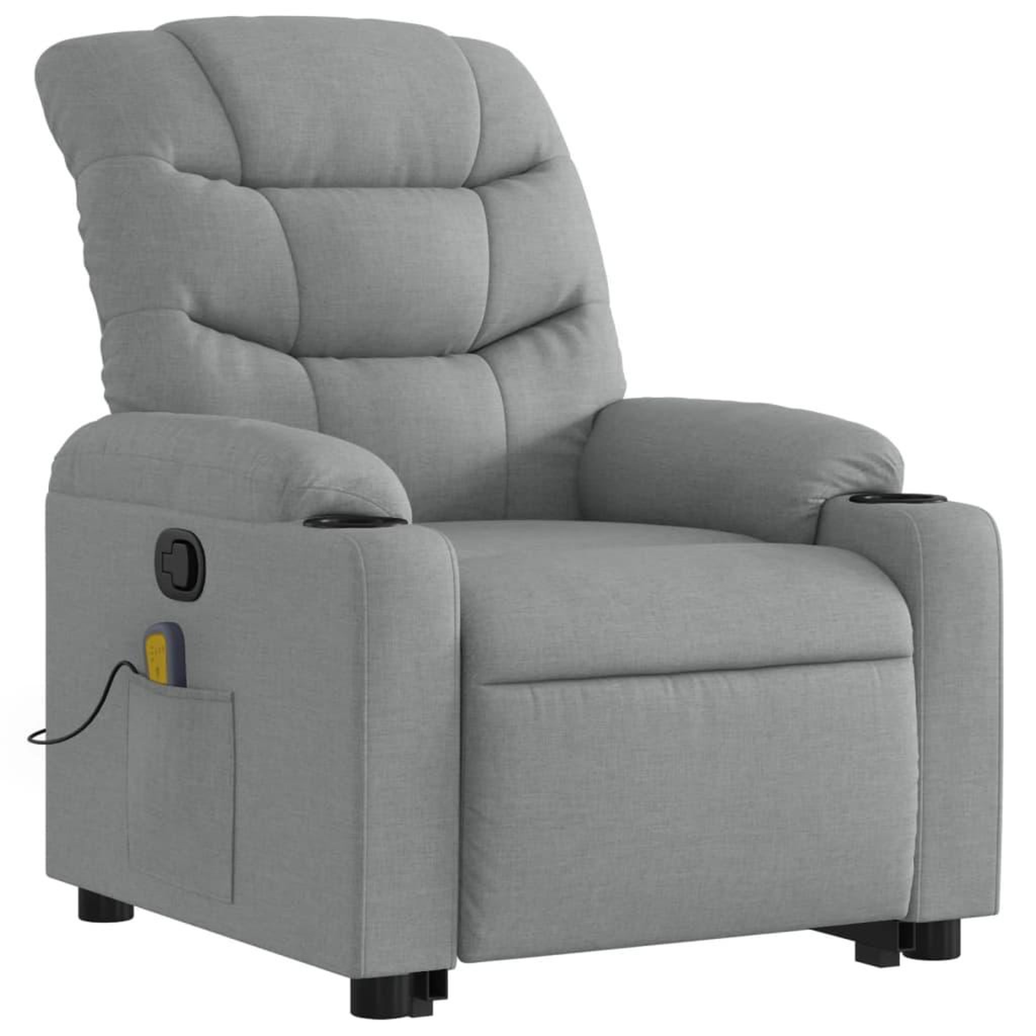 Voir la diapositive 4 : VIDAXL Fauteuil de massage inclinable Gris clair Tissu