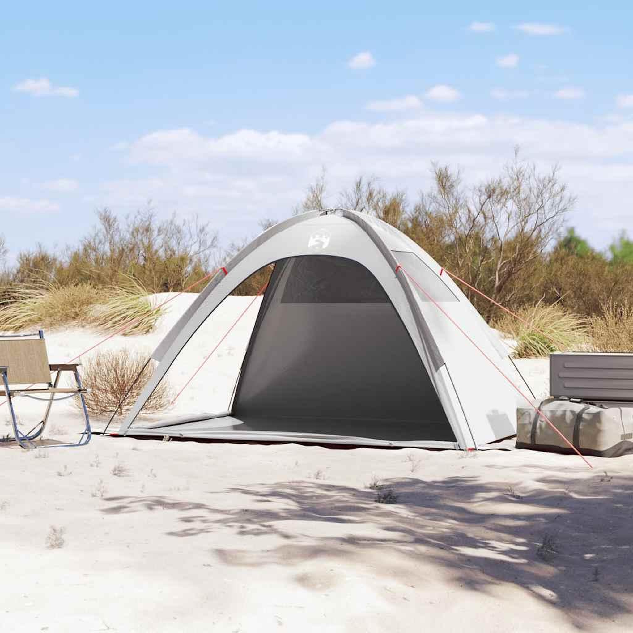 Voir la diapositive 3 : VIDAXL Tente de plage gris impermeable