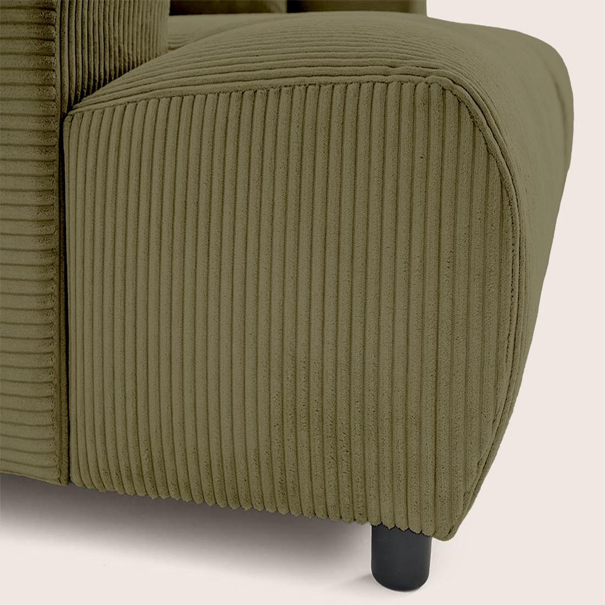 Voir la diapositive 6 : LISA DESIGN Garance - canapé droit 4 places double méridienne - assise profonde - en velours côtelé