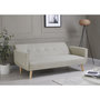 Voir la diapositive 5 : CONCEPT USINE Canapé scandinave convertible 3 places en tissu beige MALMO